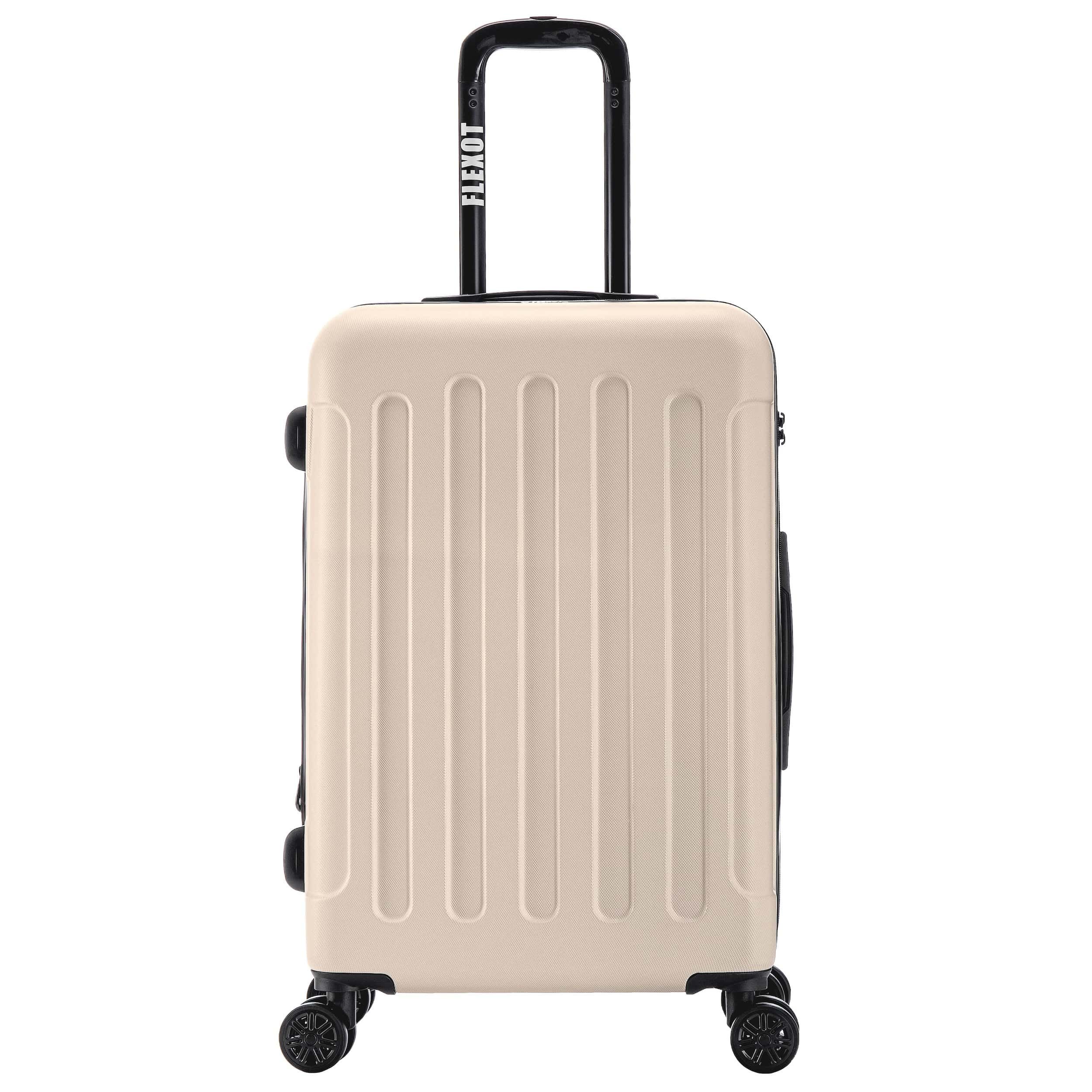 Flexot Hartschalen-Trolley F-3045 (Gr. M, L, XL) – Kofferset – ABS-Hartschale, 4 Rollen, Robuster und moderner Koffer mit vier 360° Rollen und Zahlenschloss