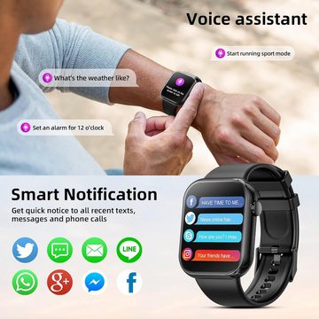 Hwagol Fitness Tracker 140+ Sports Modes Wasserdicht Smartwatch (1,8 Zoll, Android/iOS), Heart Rate/Sleep Monitor/Pedometer/Calorie-Tracker