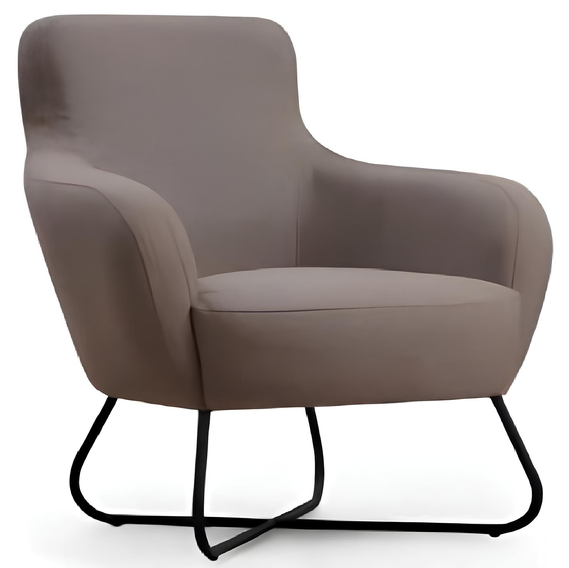 Ohrensessel Stilvoller Brauner Einsitzer Wohnzimmer Einfarbiger Sessel Luxus Möbel