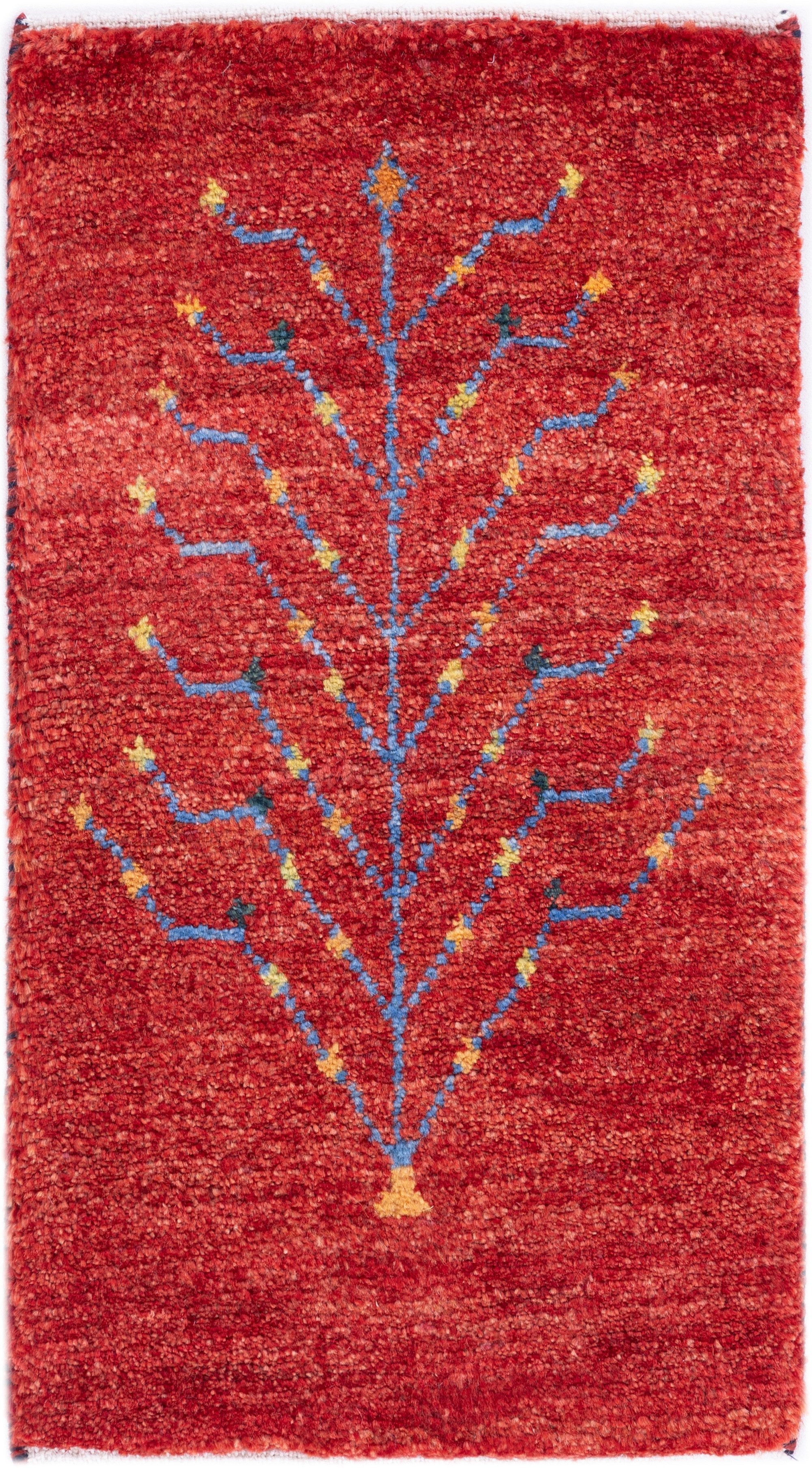 CABBEL Wollteppich Premium Perser Gabbeh Teppich Rot 40x60 cm, Rechteckig, Höhe: 20 mm, Handgeknüpftes Unikat aus 100% Wolle – langlebig und natürlich