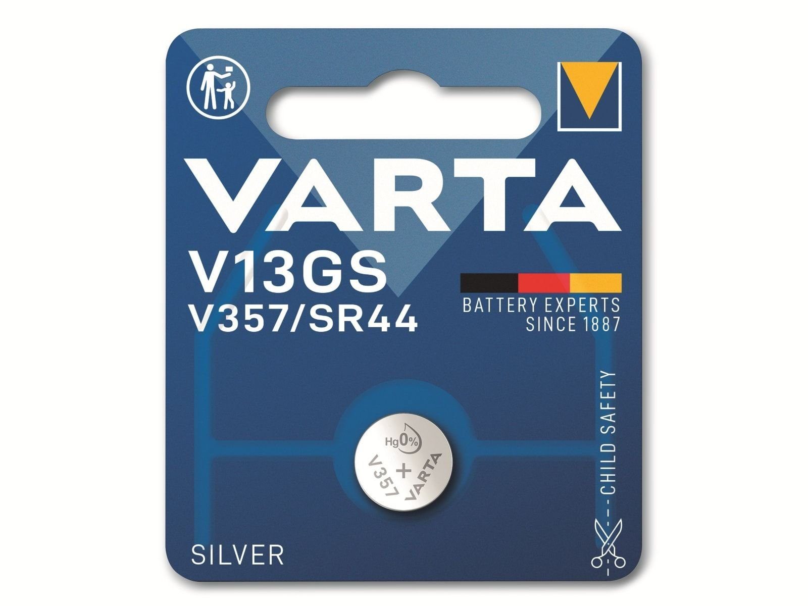 Silver 1.55V SR44, VARTA VARTA Knopfzelle Knopfzelle V13GS Oxide,