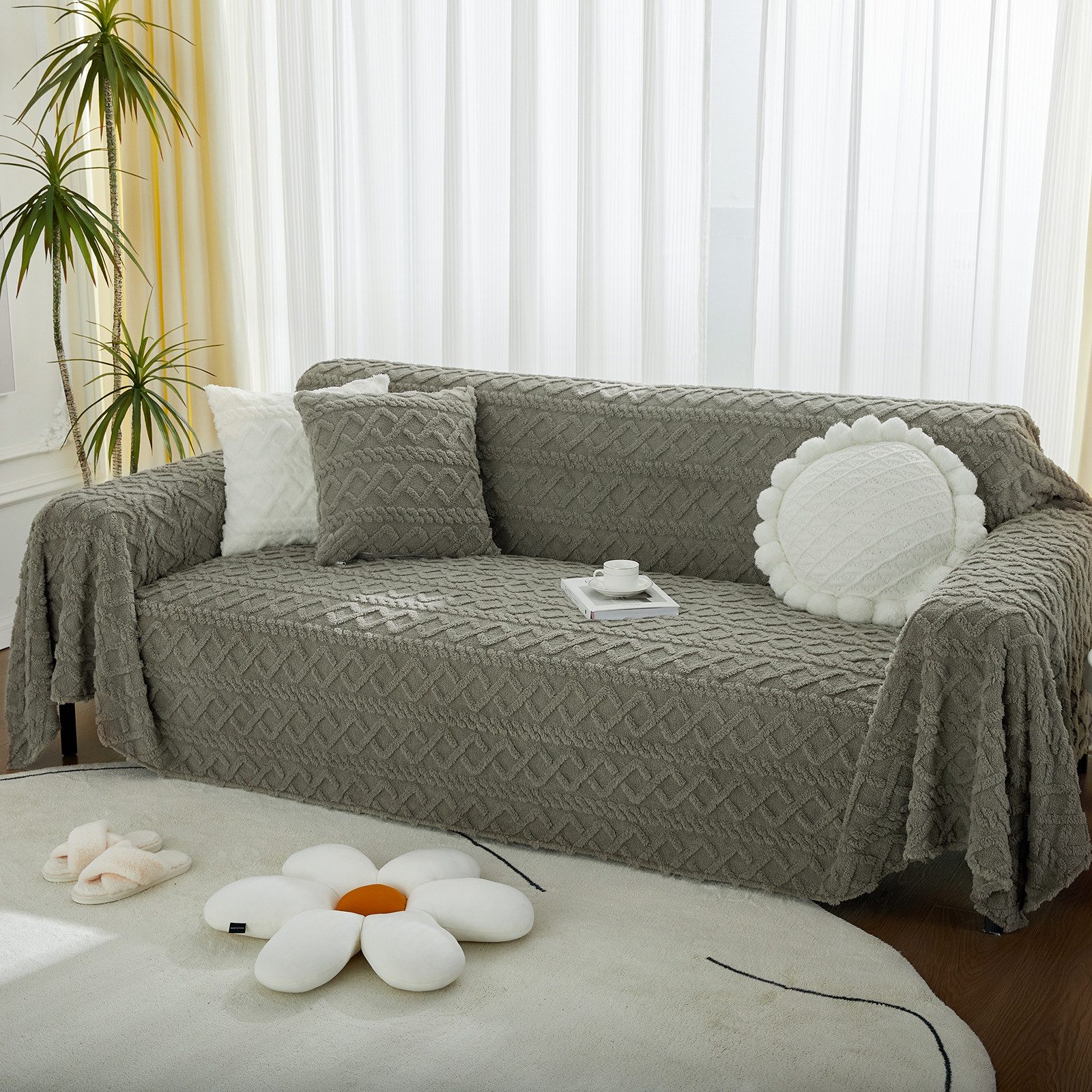 BTTO Sofahusse Sofa überzug,Sofa Abdeckung Kissen rutschfest,Sofaschoner, Couch Sofa Deckenbezug,für Sofa Schlafzimmer Wohnzimmer