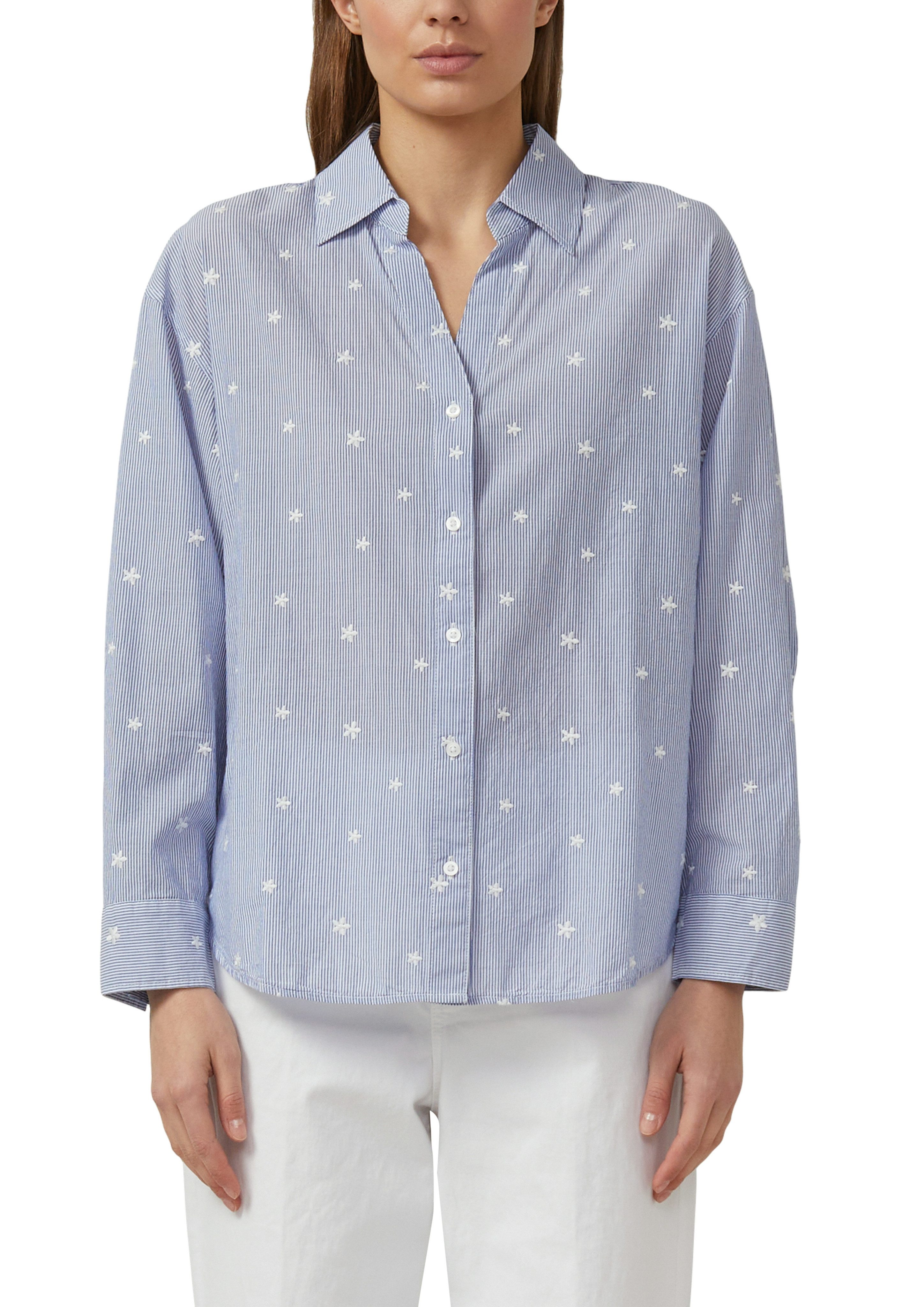 s.Oliver Langarmbluse im Streifen-Look und mit Allover-Stickereien