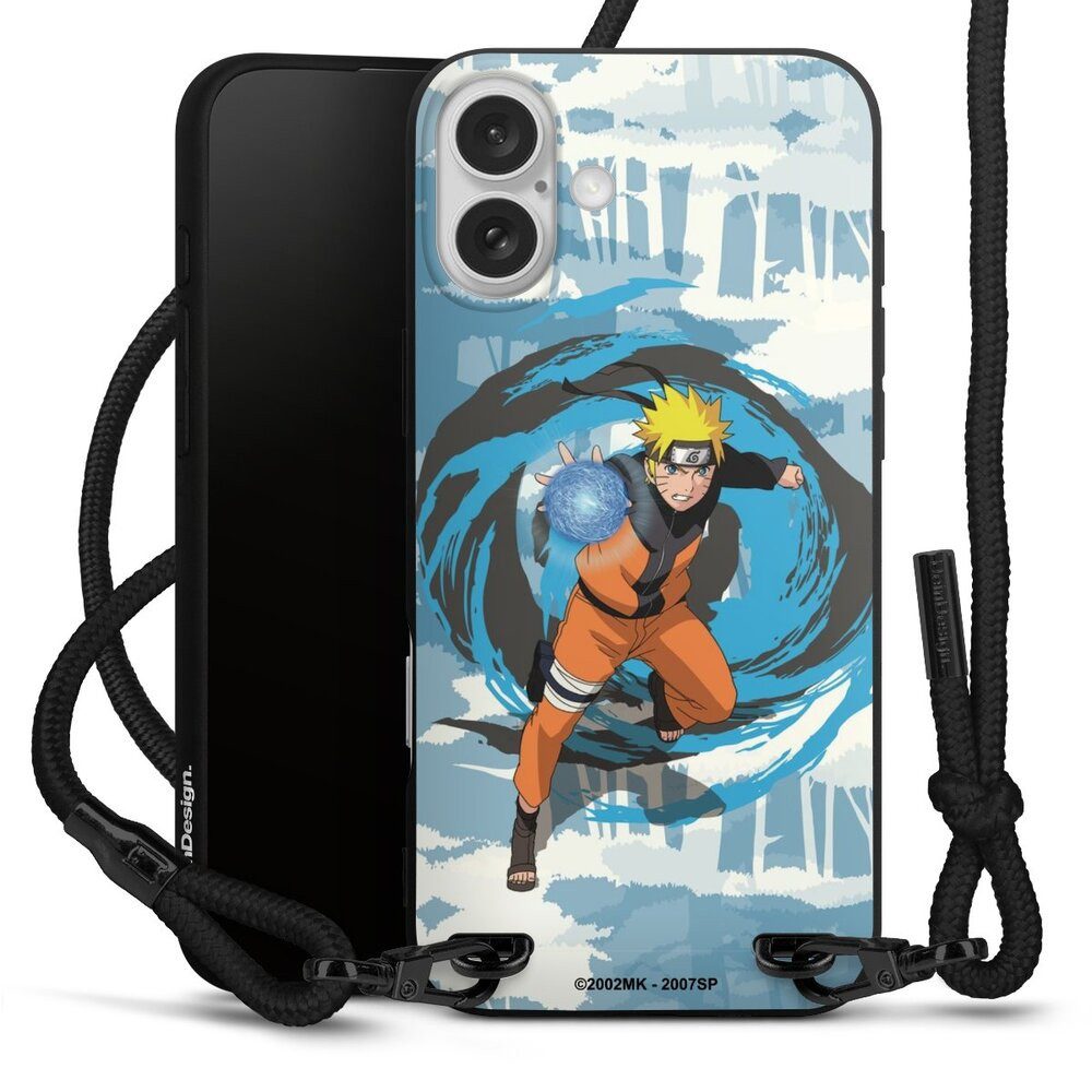 DeinDesign Handyhülle Offizielles Lizenzprodukt Manga Naruto Shippuden Naruto Rasengan, Apple iPhone 16 Plus Premium Handykette Hülle mit Band Cover mit Kette