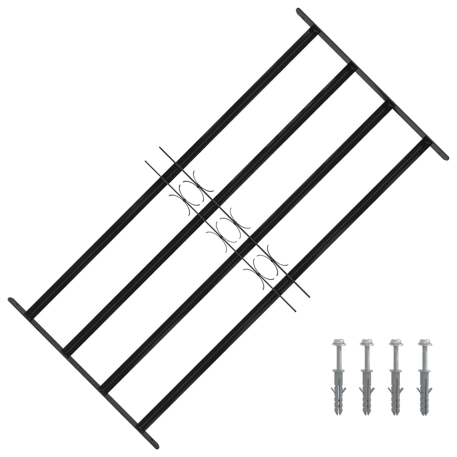 vidaXL Fenster Fenstergitter 115 x 60 cm Pulverbeschichteter Stahl Schwarz