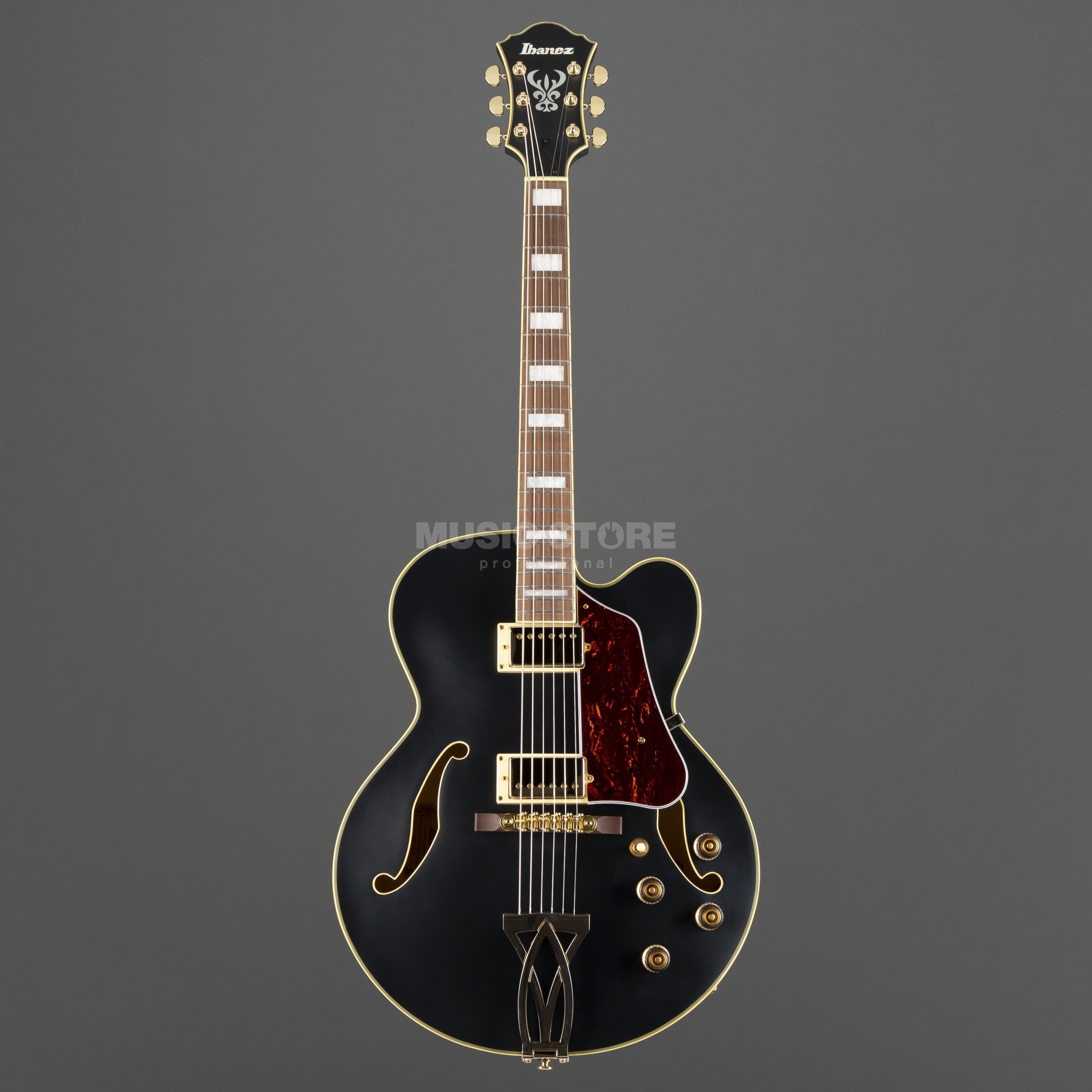 Ibanez Halbakustik-Gitarre, Halb-Akustik Gitarren, Hollow-Body Modelle, Artcore AF75G-BKF Black Flat - Halbakustik Gitarre