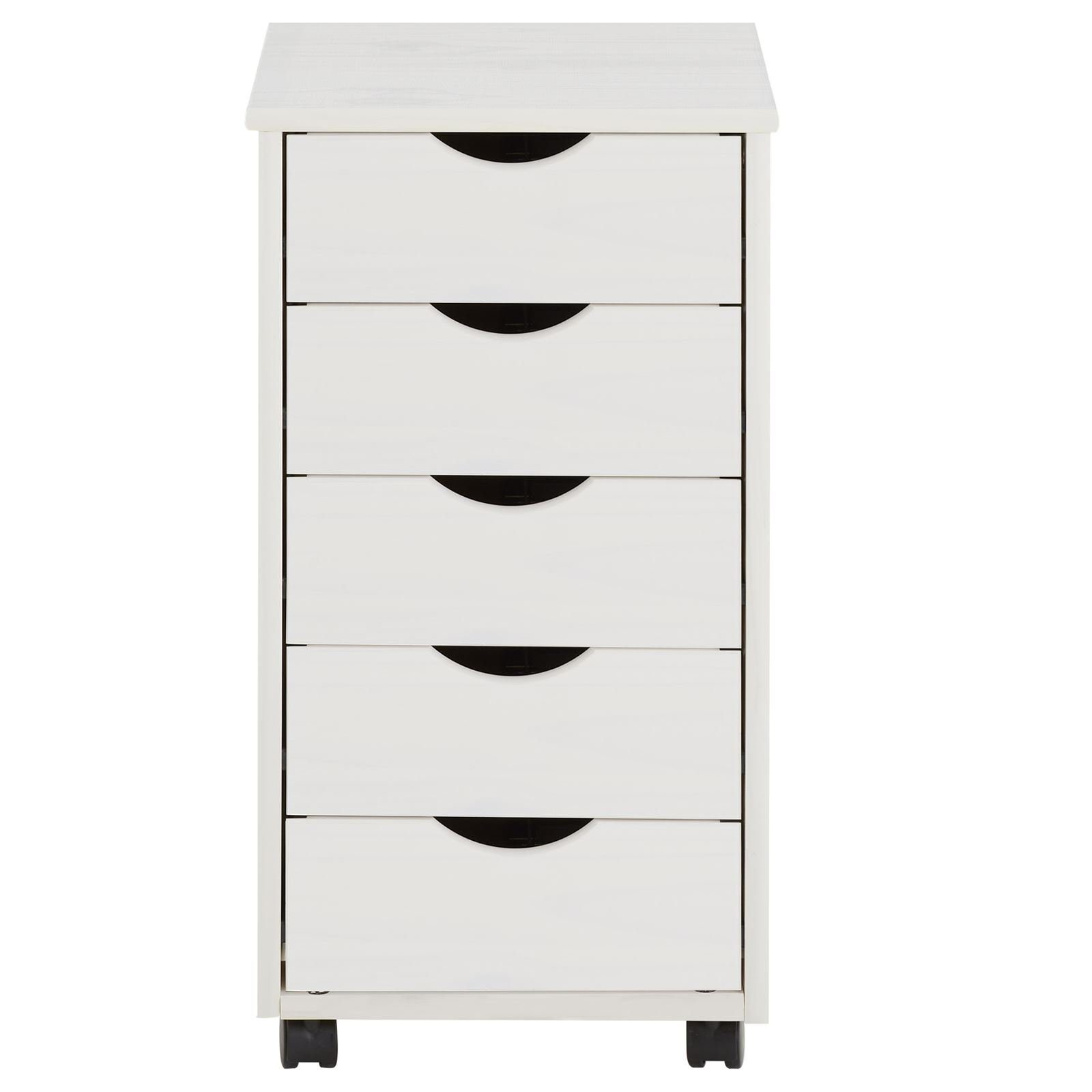 IDIMEX Rollcontainer LAGOS, Bürocontainer aus Massivholz mit 5 Schubladen W günstig online kaufen