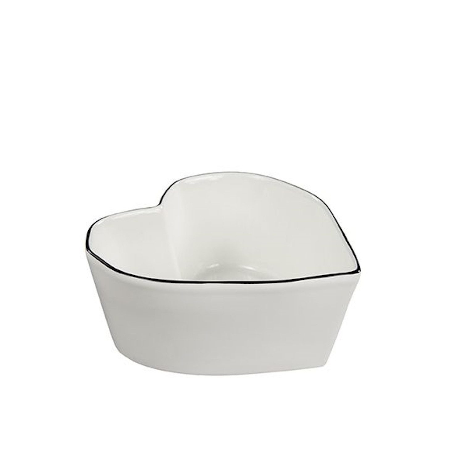 Bastion Collections Servierschale Schwarzes Herz, Keramik, Spülmaschinengeeignet, Weiß, Motiv: schwarzes Herz