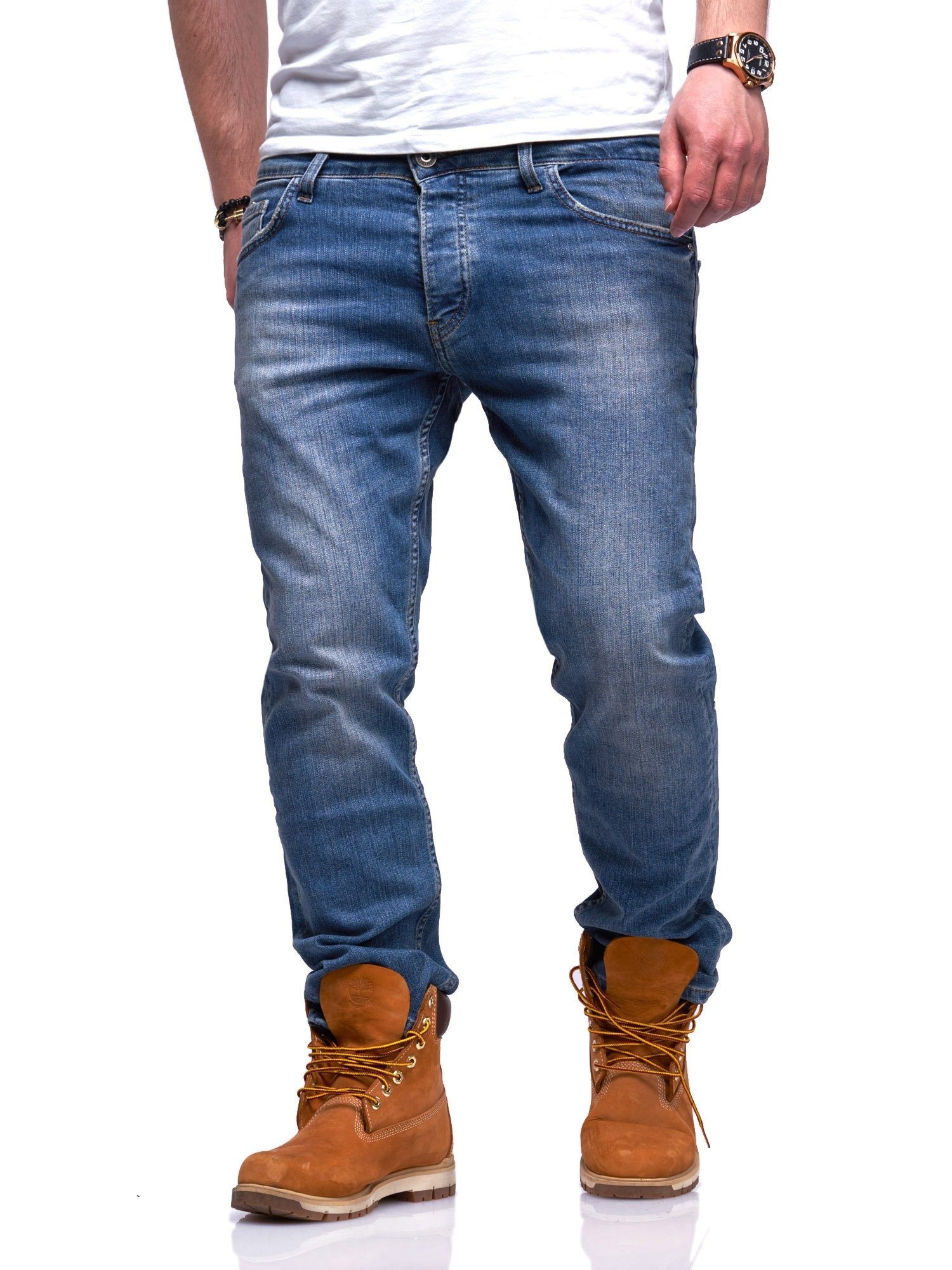 lässigen Rello & TINT Straight-Jeans Used-Look im Reese