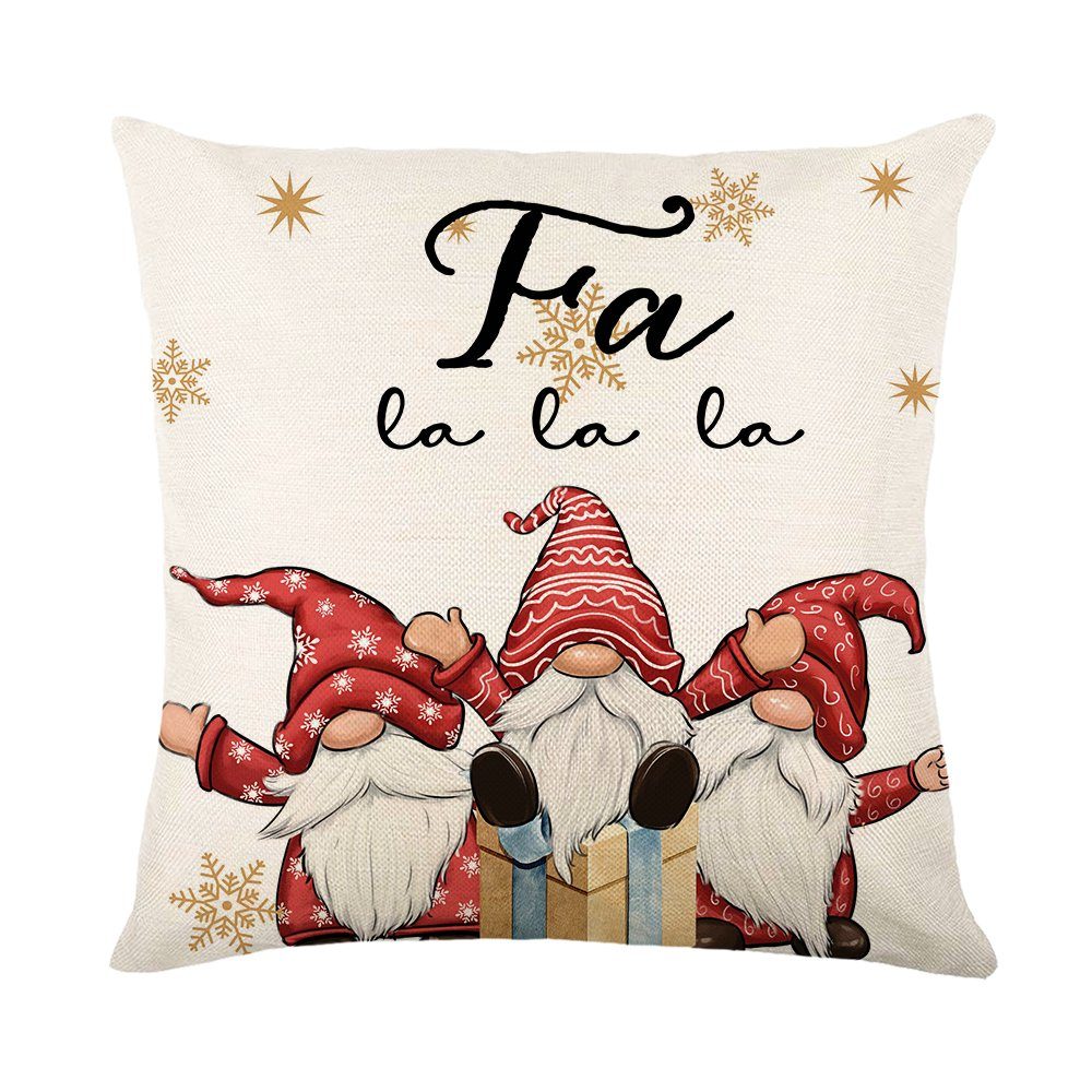 Kissenbezug 4 Stück, Leinen, Quadratisch, für Bett Stück) (4 Rosnek Deko, Weihnachten Sofa #3