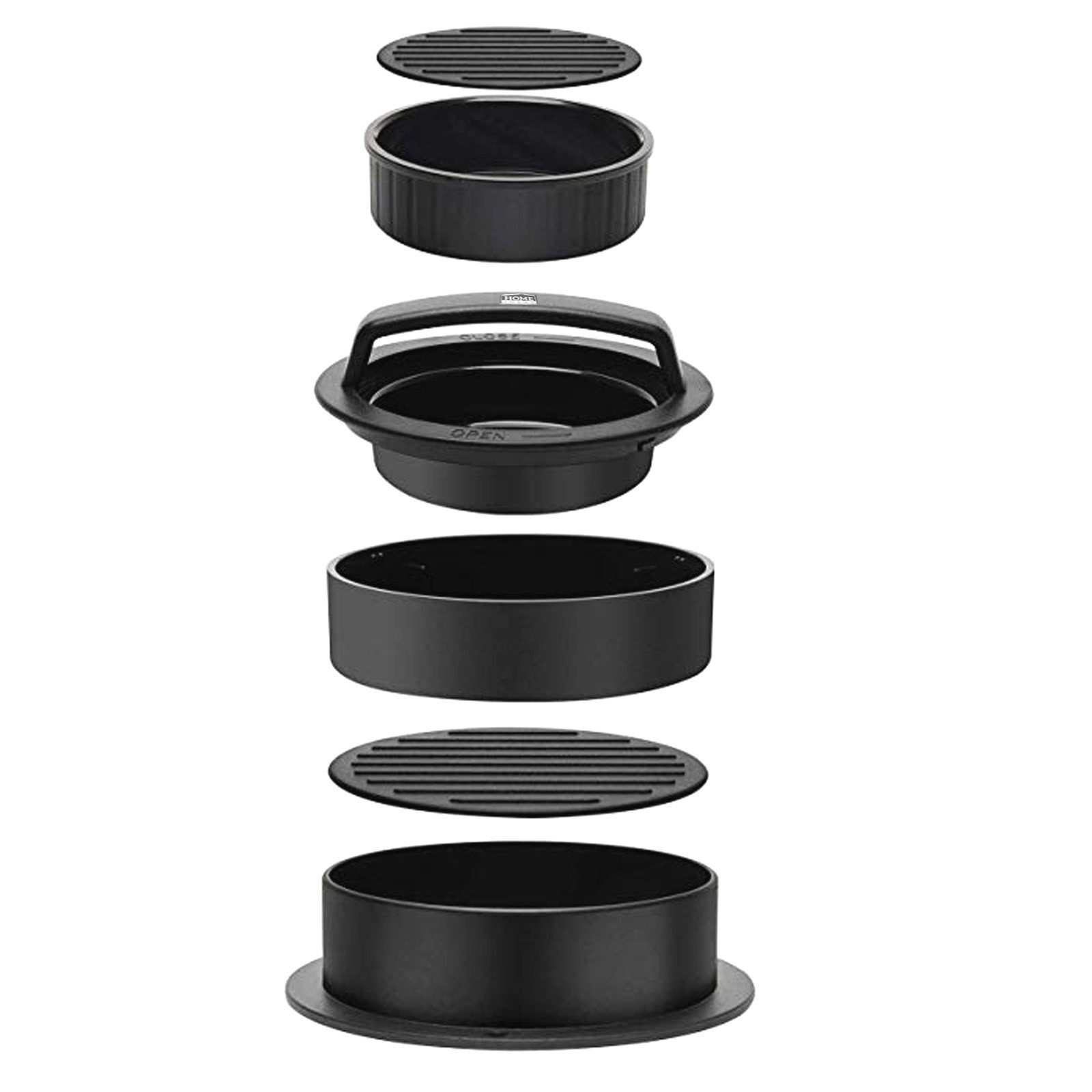 HAC24 Burgerpresse 3-in-1 Frikadellen- & Hamburger-Presse (1 St), Kunststoff, Ø 6,5 - 12 cm