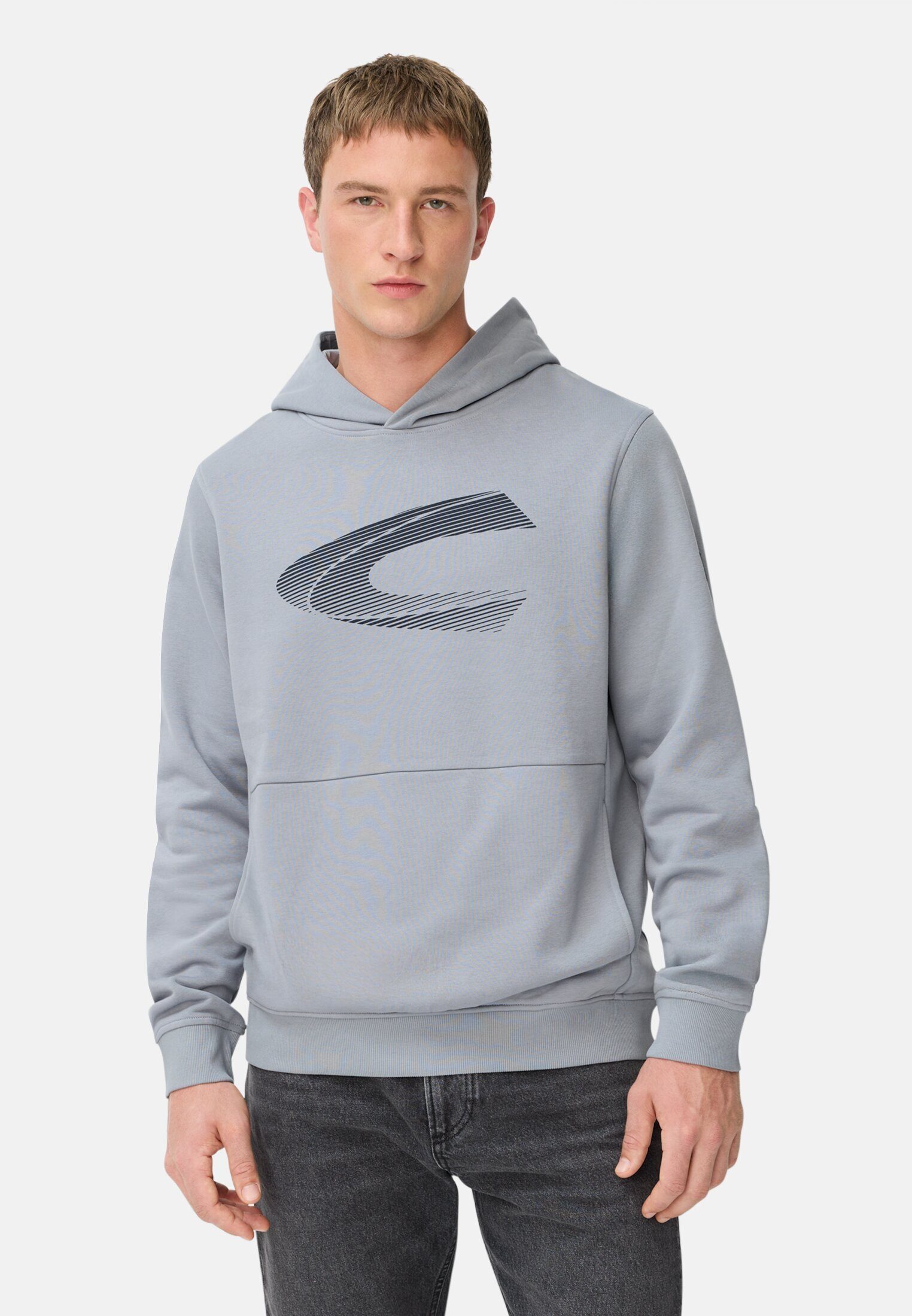 camel active Hoodie aus Baumwollmix Langarm Kapuze