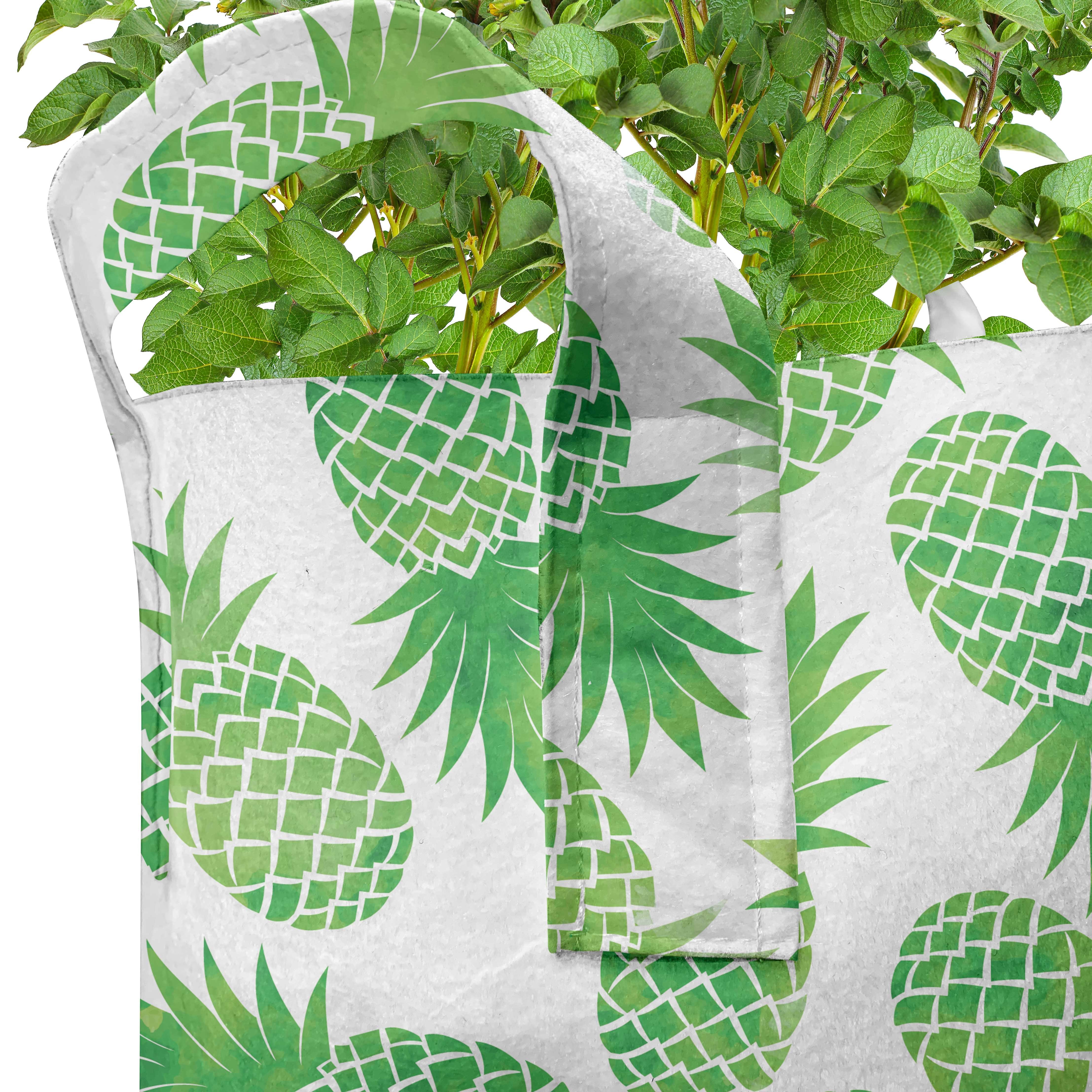 Pflanzen, Grün Ananas-Muster Griffen Abakuhaus Stofftöpfe mit Pflanzkübel für hochleistungsfähig Exotische