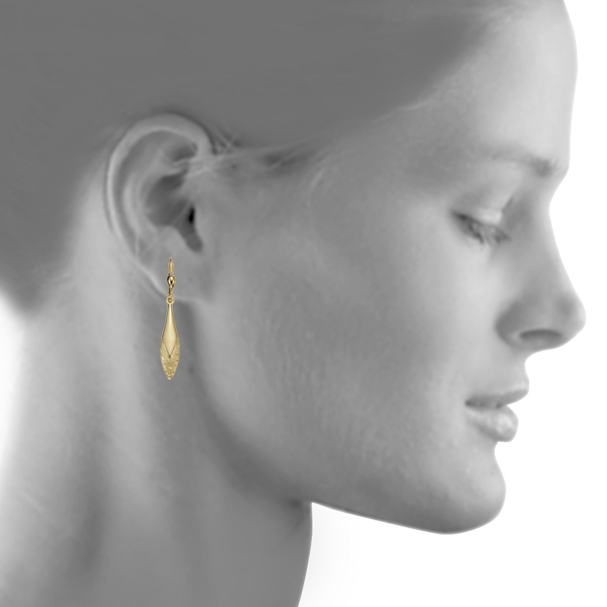 matt Ohrhänger Ellen Gold by glanz 375 diamantiert K. Paar Fascination