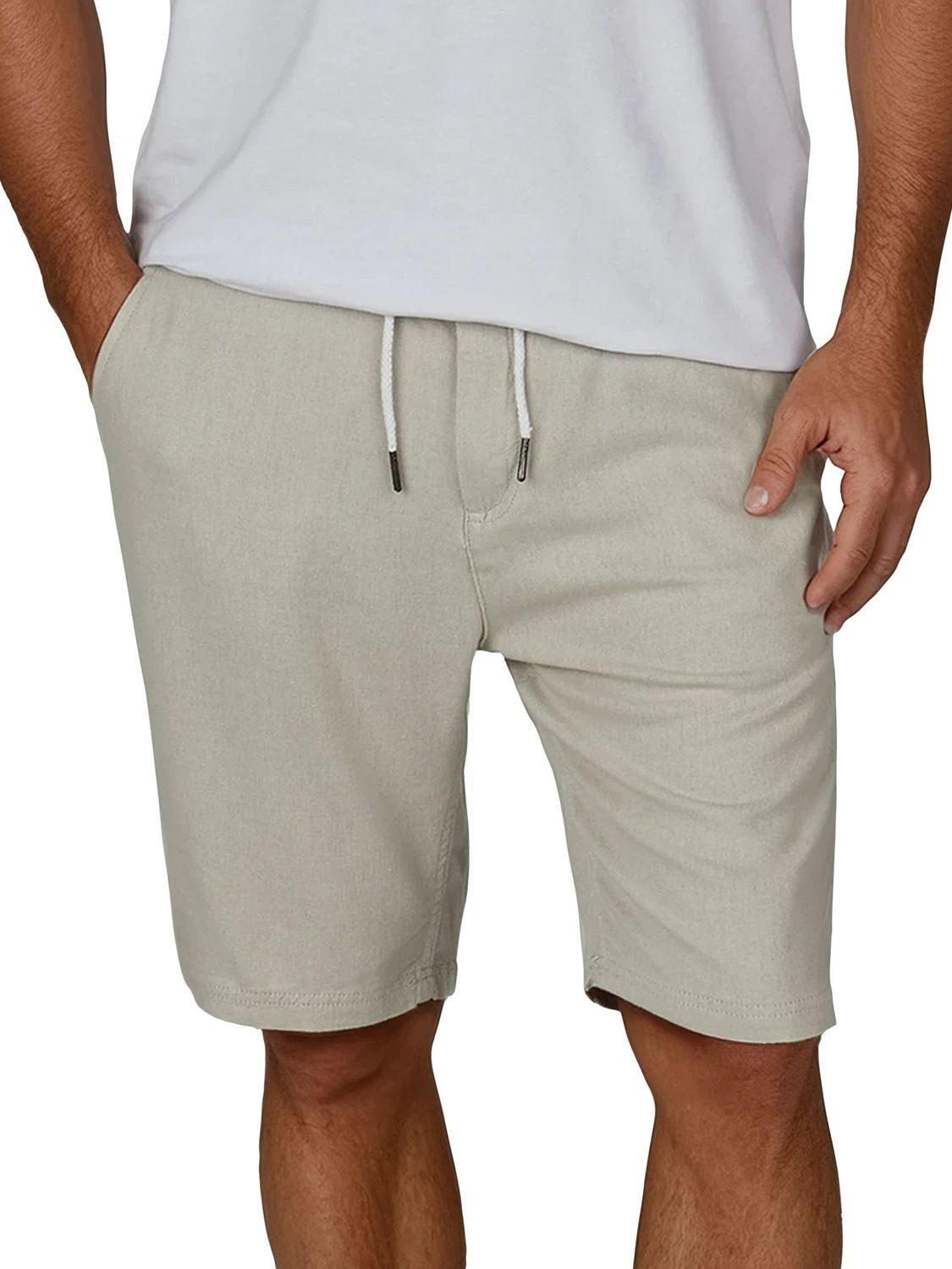 riverso Chinoshorts Herren Freizeitshorts RIVOliver Regular Fit Leinenshort mit Zugbandverschluss