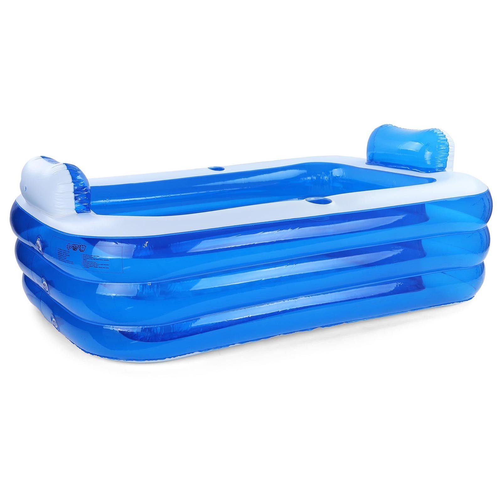 RAMROXX Pool RELAX Swimmingpool mit Kopfstützen und 2 Cupholder Eckig XL 160x130x60