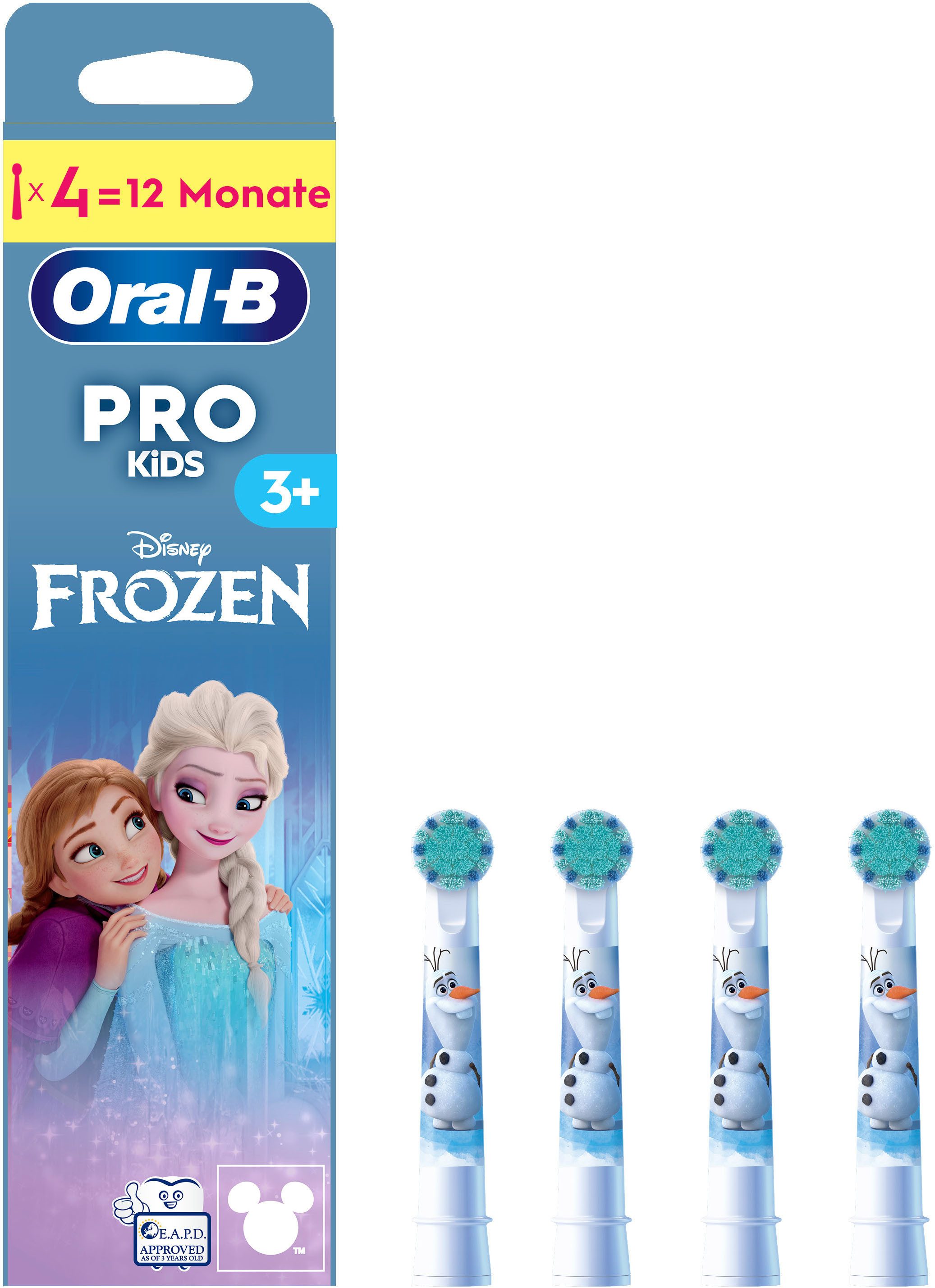 Oral-B Aufsteckbürsten Pro Kids 3+ Disney Frozen, extra weiche Borsten, ab 3 Jahren