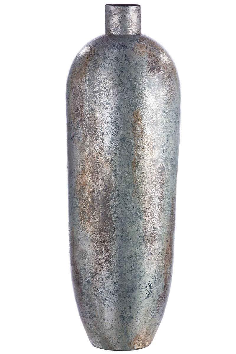 GILDE Dekovase Metall Vase 'Serenity' in Grau Metallic – Höhe 92cm (1 St)