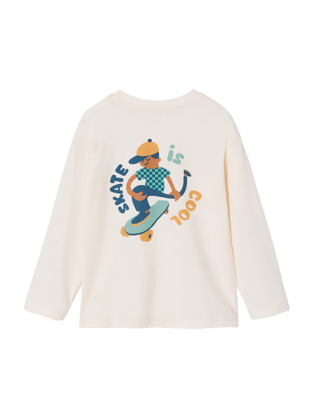 vertbaudet Langarmshirt Shirt mit Print für Jungen, Recycling-Baumwolle