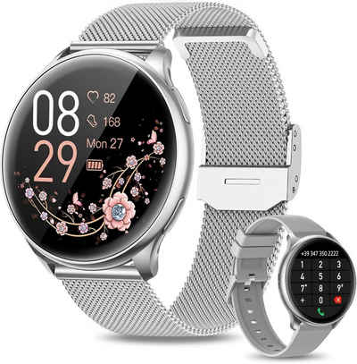 RUXINGX G35 Smartwatch (1,4 Zoll, Andriod iOS), 100+ Sportmodi, 400mAh, Wasserdicht - iOS/Android Silber