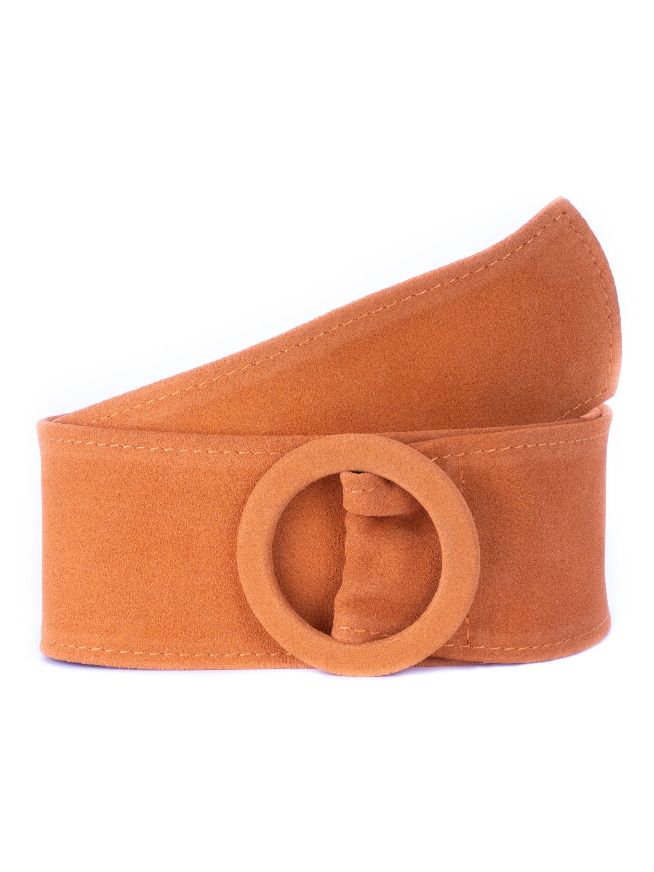 BA98-Cologne Taillengürtel aus weichem Velourleder orange | Taillengürtel