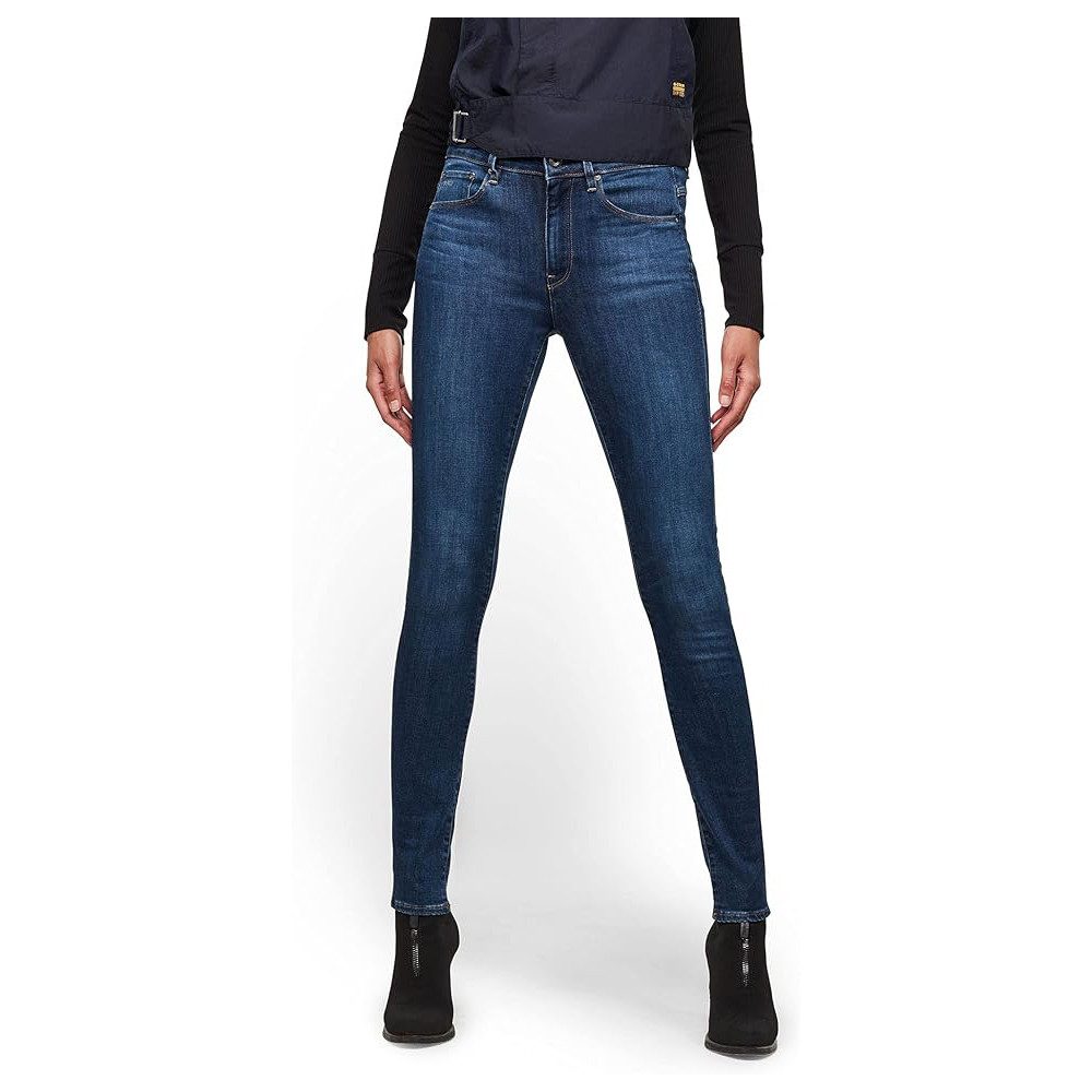 G-STAR Gerade Jeans Damen 3301 High Skinny Jeans Women Blau 25W / 32L (1-tlg) Superstretch Hose Blau 25W / 32L