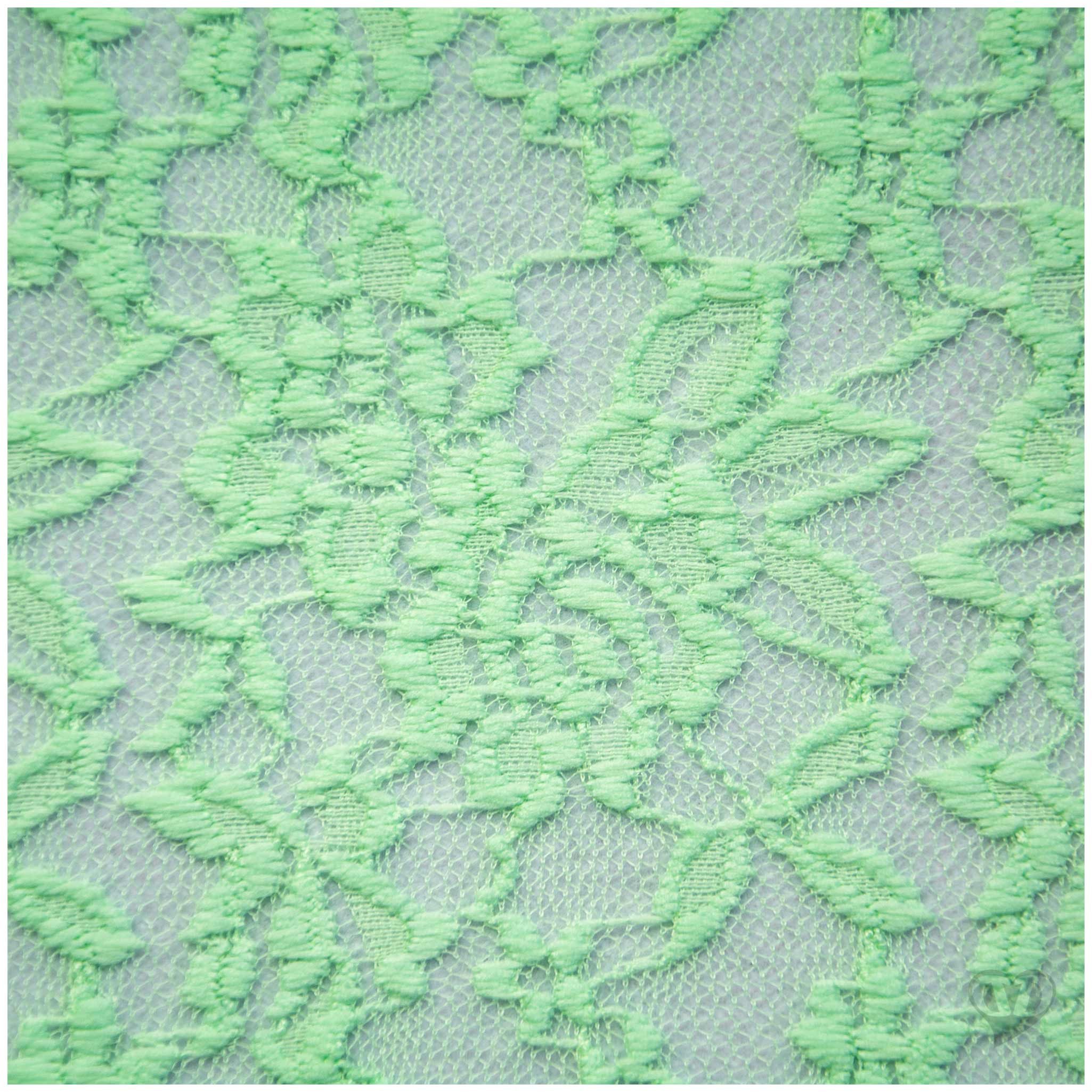 maDDma Stoff Spitzenstoff elastisch Meterware 145cm breit Blumenmuster 145g/m², pastelgrün