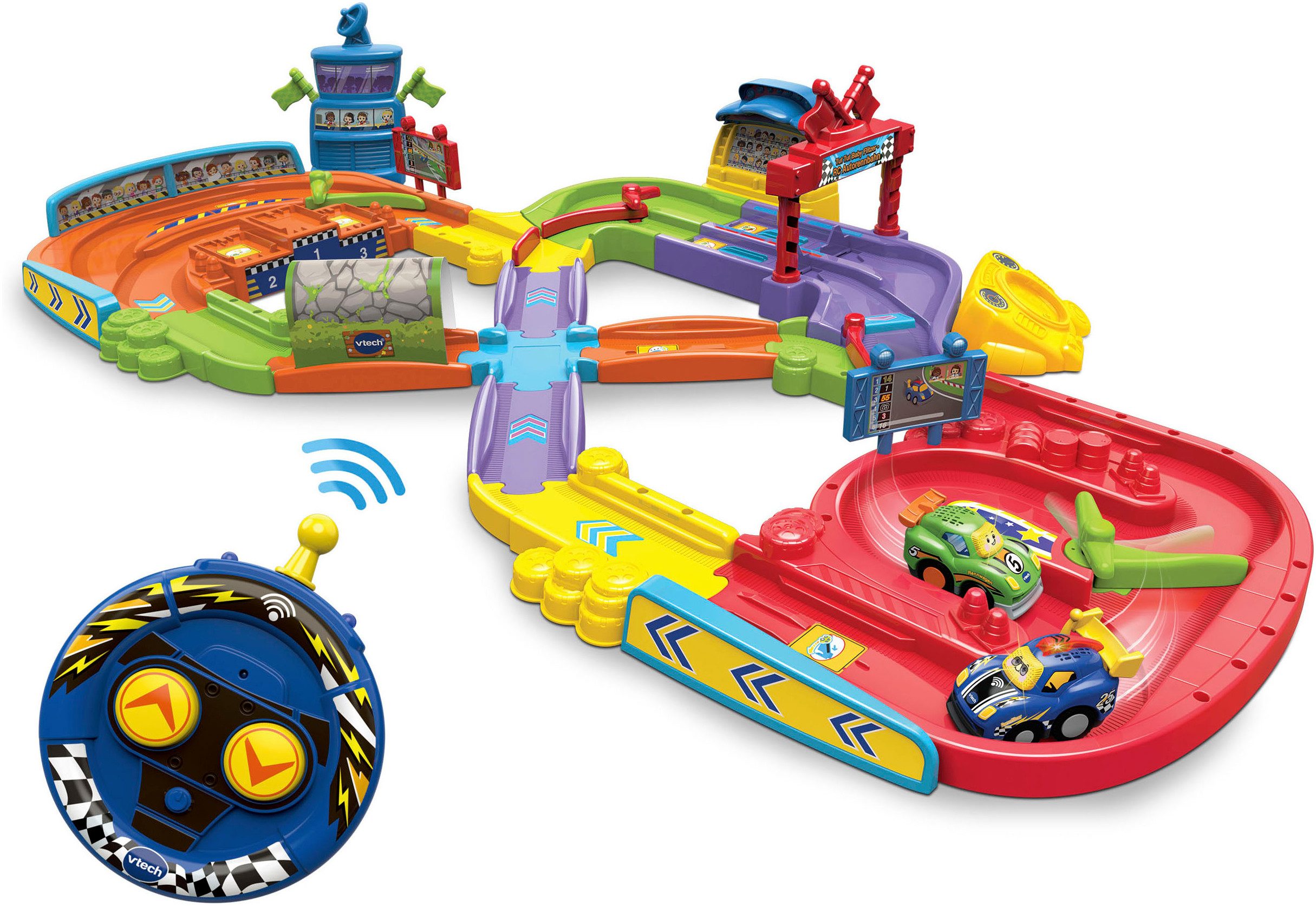 Vtech® Autorennbahn Tut Tut Baby Flitzer - RC Autorennbahn, mit Soundeffekt; inkl. RC-Flitzer und motorisierter Rennwagen