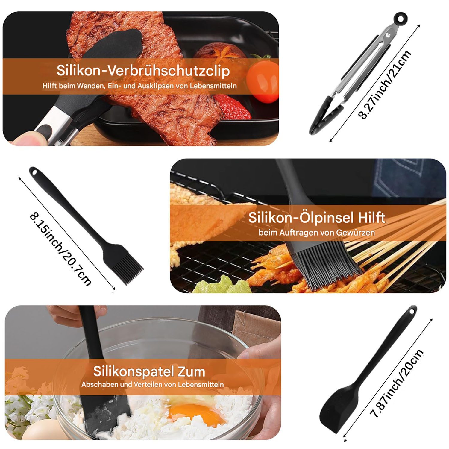 SURFOU Backform Heißluftfritteuse zubehör für Ninja Airfryer AF500EU 15-tlg BPA-frei, (Airfryer Zubehör Set für Ninja Foodi AF500EU& AF500EUCP, ninja foodi flex – Bild 5 von 5