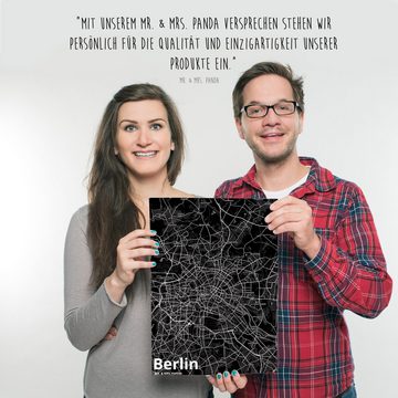 Mr. & Mrs. Panda Poster DIN A3 Berlin - Geschenk, Küchenposter, Stadt, Städte, Stadt Dorf Kar, Stadt Black (1 St), Edler Druck