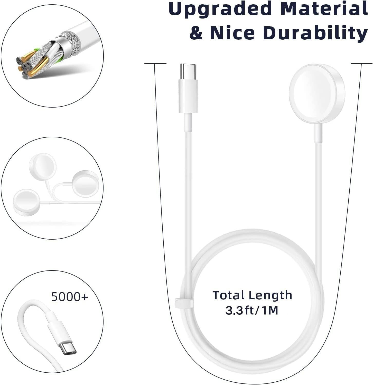 Widmann-Shop Ladestation für Apple Watch Ladekabel Ladegerät Magnetisch auf USB‑C Schnelllade-Gerät (Ladegerät für Apple Watch) – Bild 2 von 5
