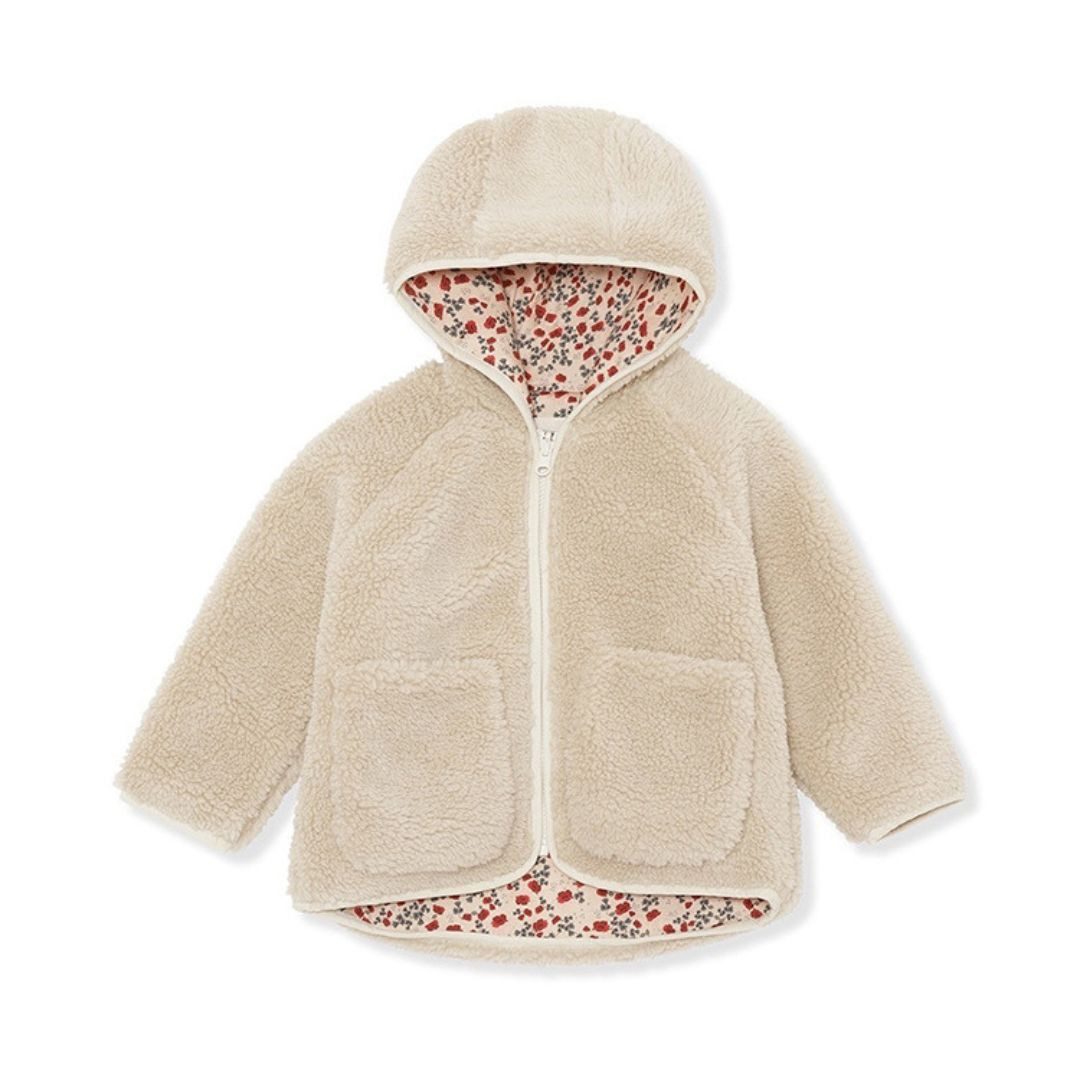 suebidou Plüschjacke Übergangsjacke Teddy Felll Jacke Plüsch mit Inlay für Kinder Plüsch, Teddyfell, tolles Inlay-Muster