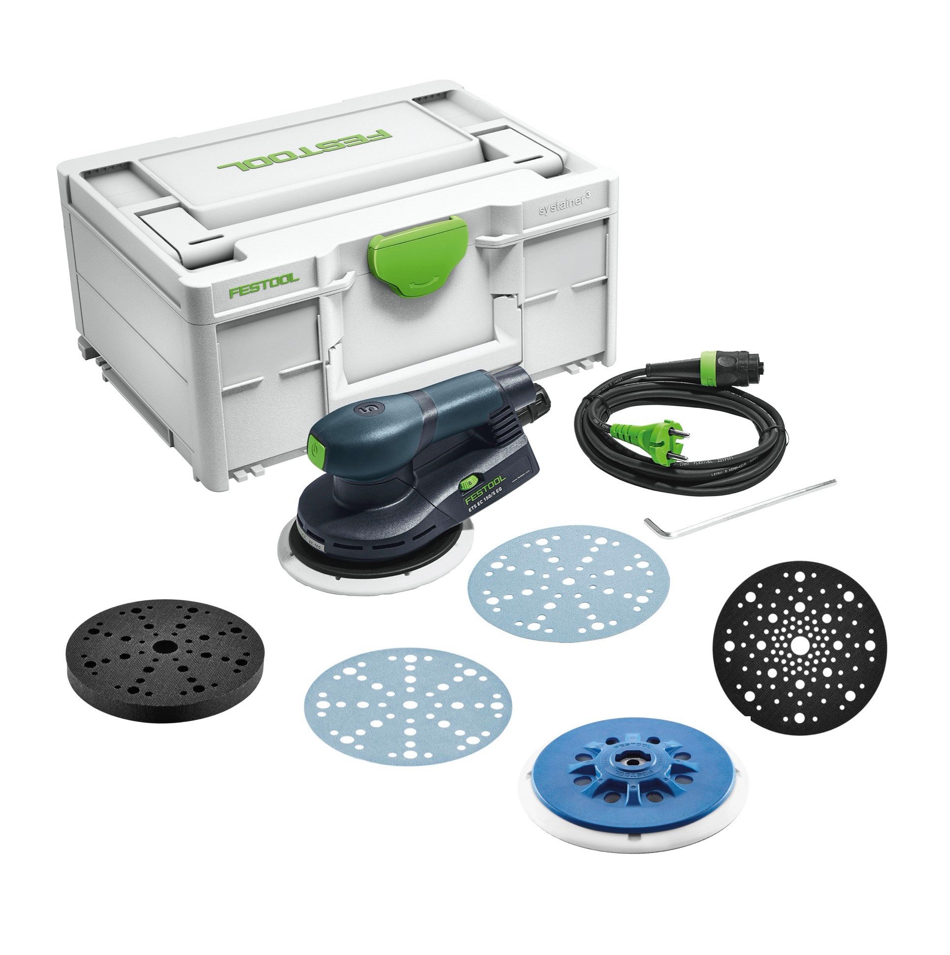 FESTOOL Exzenterschleifer ETS EC 150/5 EQ-Plus Exzenterschleifer 400 W 150 mm Brushless + 250x