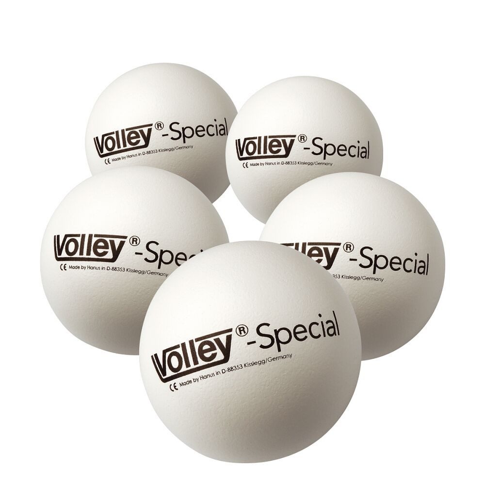 Volley Softball Weichschaumbälle-Set Special, 5 Volley Volleybälle Spezial, mit Elefantenhaut beschichtet