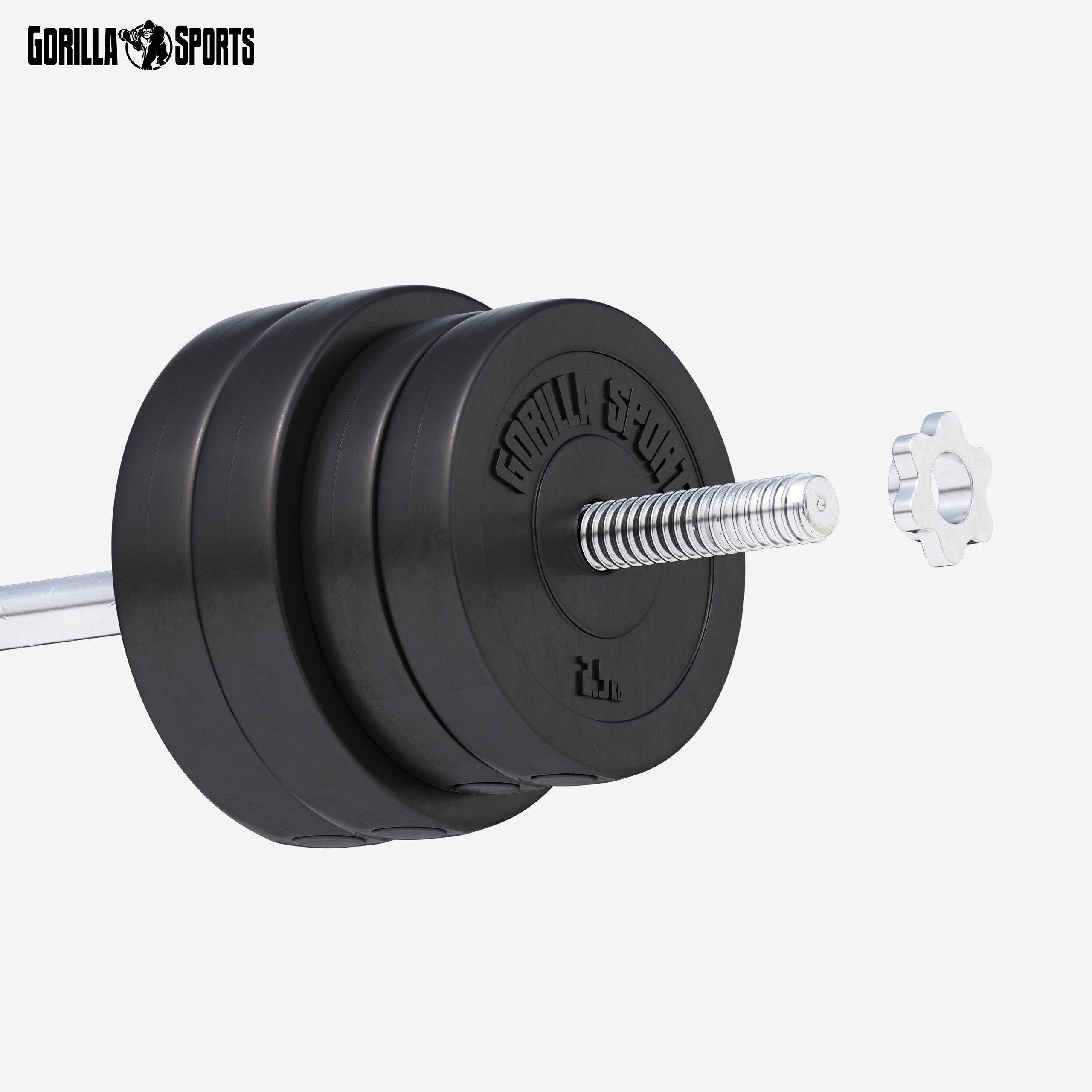 GORILLA SPORTS Hantelscheiben Einzeln/Set, 1,25 - 30kg, Gewichtsscheiben, 30mm Bohrung, Kunststoff