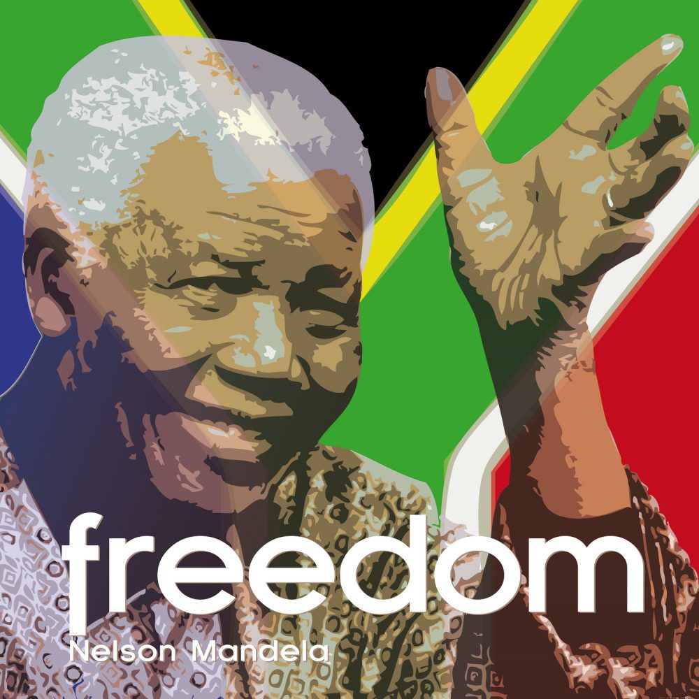1art1 Poster Nelson Mandela Kunstdruck Bild - Freiheit (100 x 100 cm)