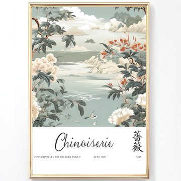homestyle-accessoires Poster Bilder Wandbilder Kunstdruck CHINOISERIE Print A4/A3 3er Set, Ohne Bilderrahmen