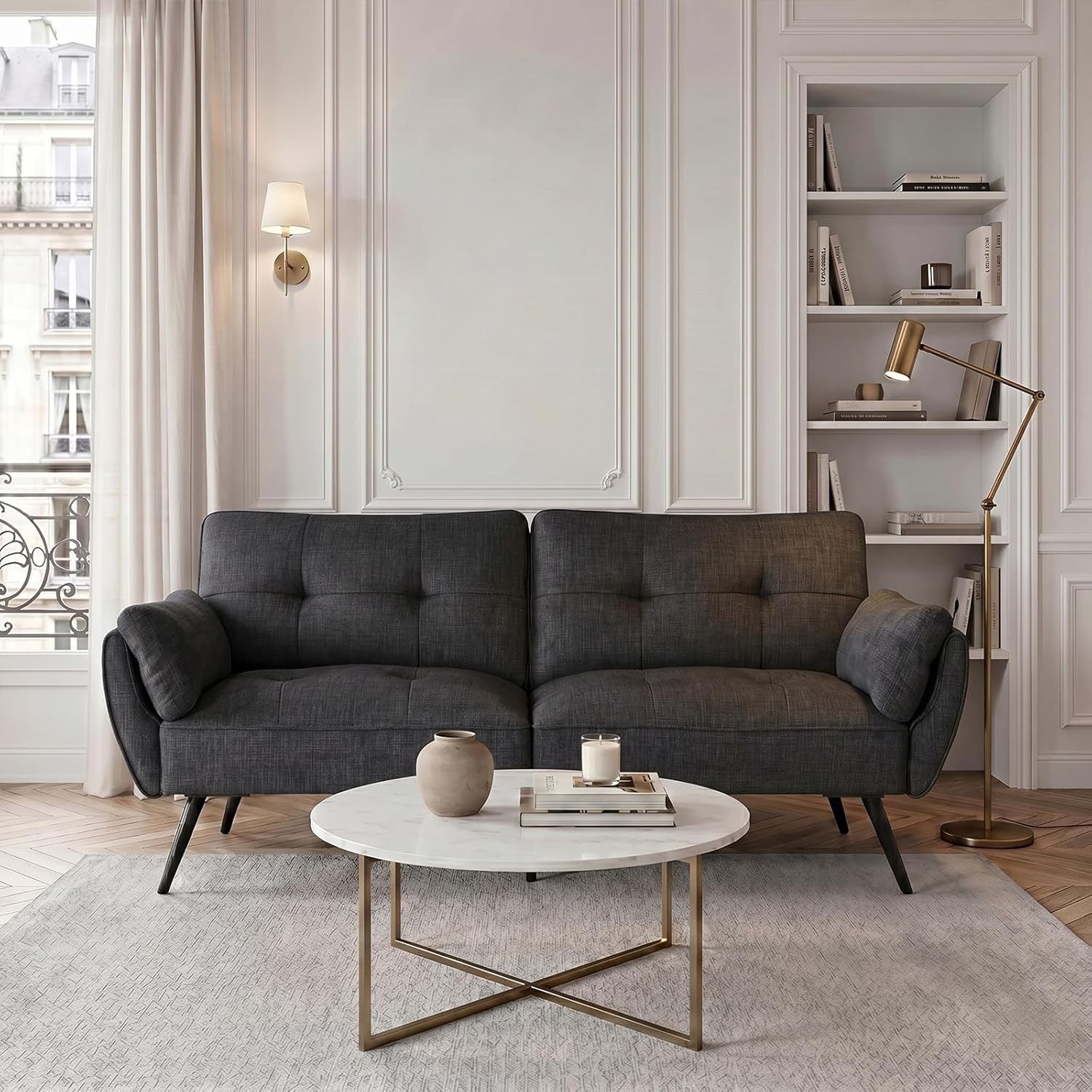 Jiexi Sofa Schlafsofa Länge inklusive Armlehnen 170/180/190cm Verstellbare