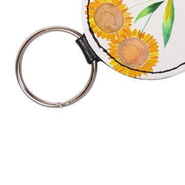 Mr. & Mrs. Panda Schlüsselanhänger Blume Sonnenblume - Weiß - Geschenk, Taschenanhänger, Lieblingsmensch (1-tlg), Elegantes Accessoire