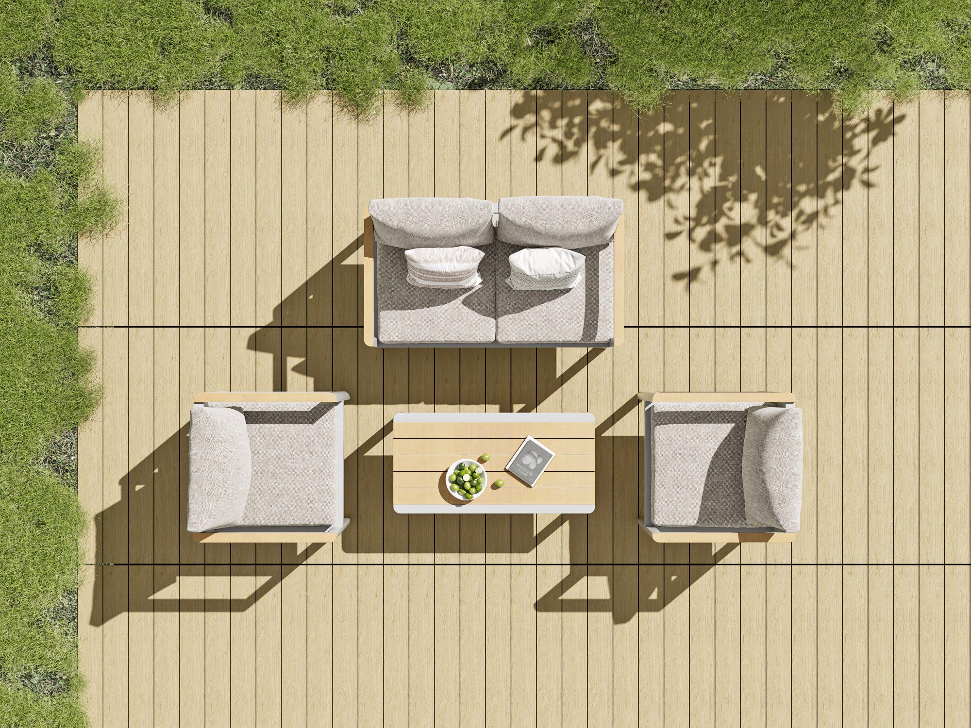 MeXo Gartenlounge-Set Balkonmöbel Set für 3-4 Personen, (Gartenmöbel Set au günstig online kaufen