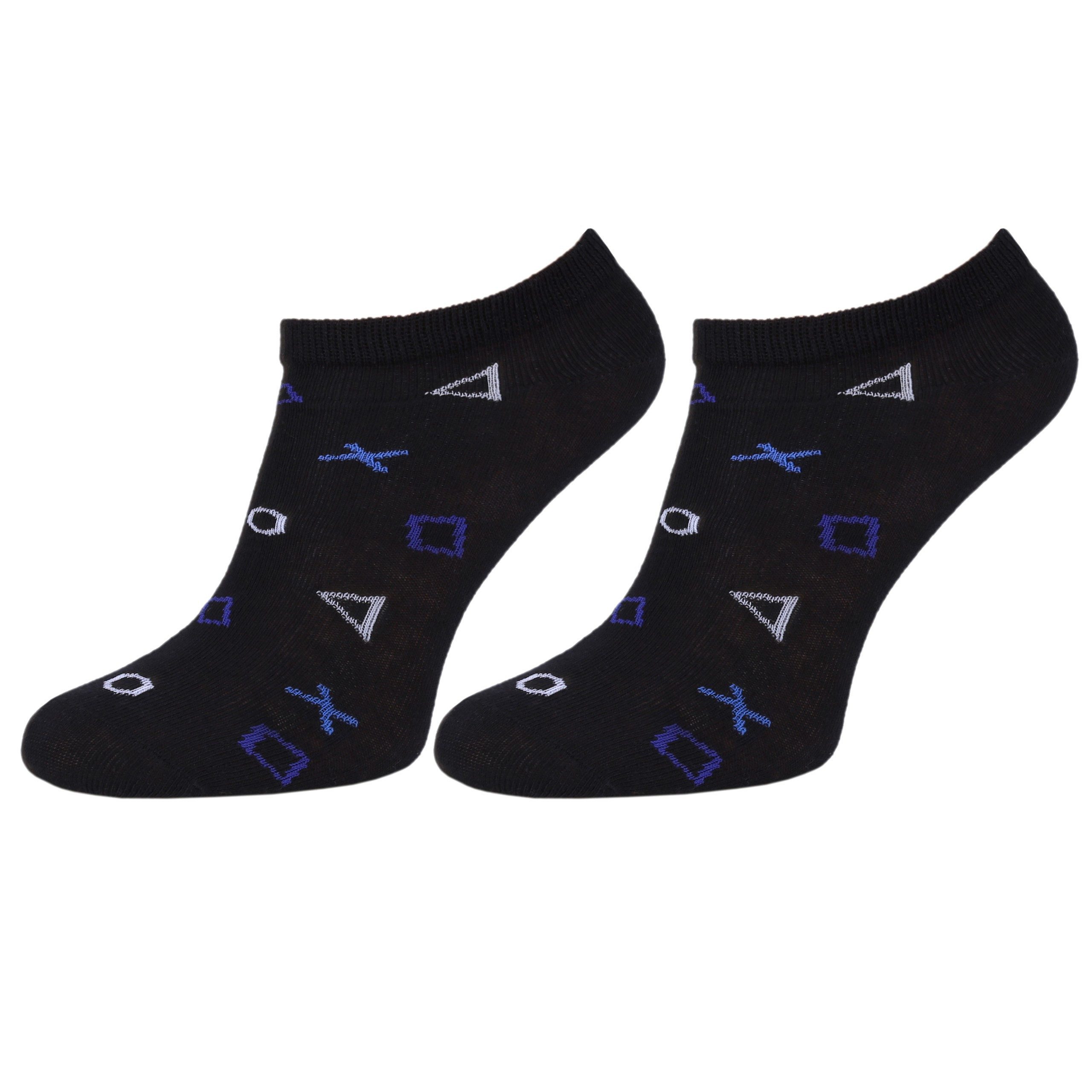 Sarcia.eu Haussocken Playstation Socken, Füßlinge, blau-grau 3 Paar