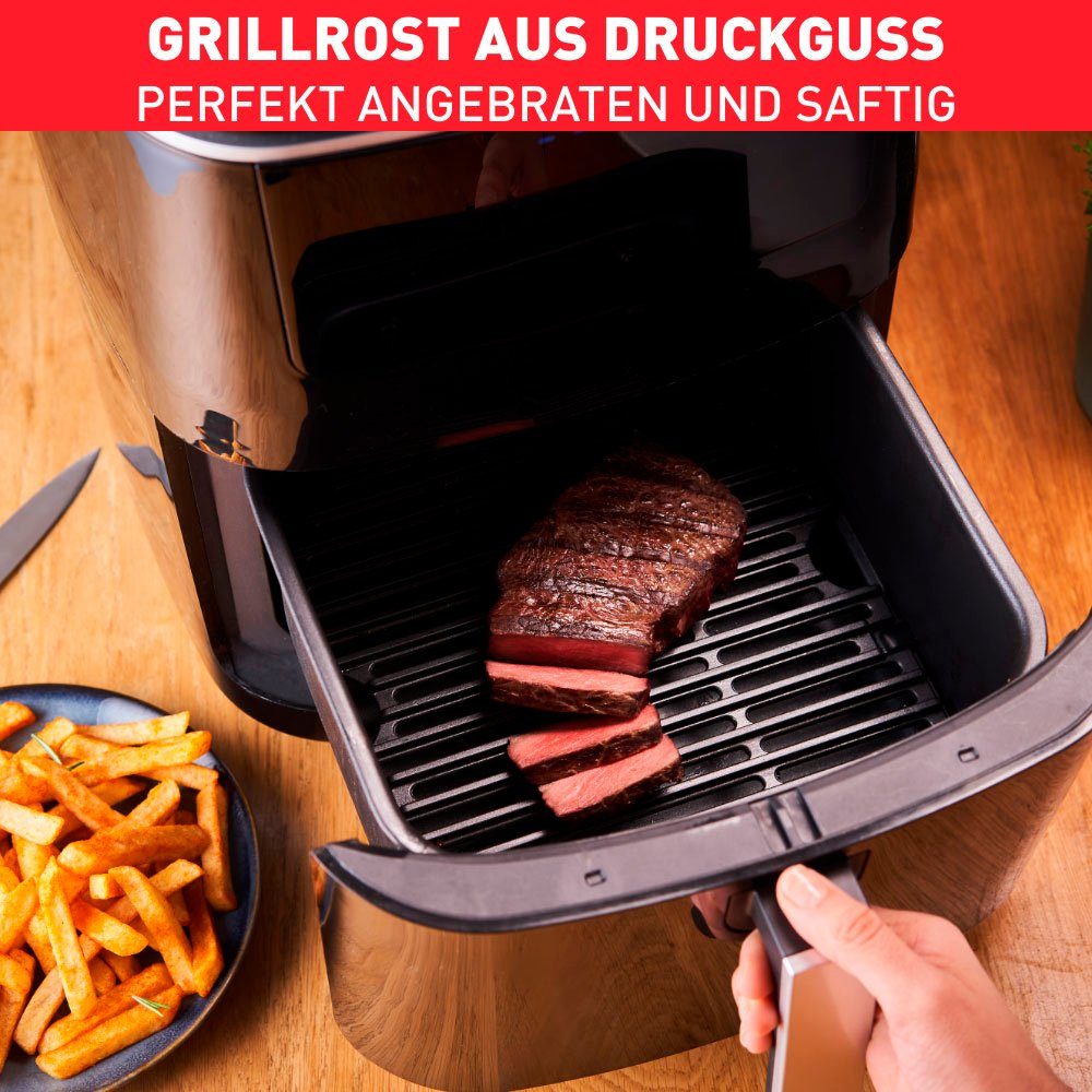 Tefal Heißluftfritteuse FW2018 Easy Fry Grill & Steam, 1700 W, Grill + Dampfgarer, 7 automatische Programme, 6,5 Liter, Timer, FW2018