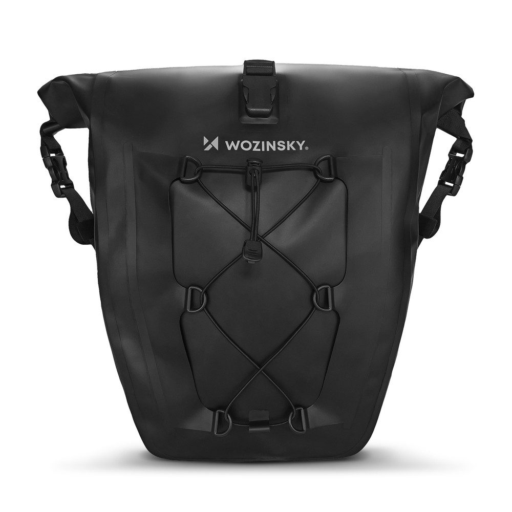 Wozinsky Fahrradtasche Gepäckträgertasche Packtasche Radtasche (Spar-Set, 1-tlg., 60 x 32 x 18 cm robust), wasserdicht, 25 l, Rollverschluss, reflektierend