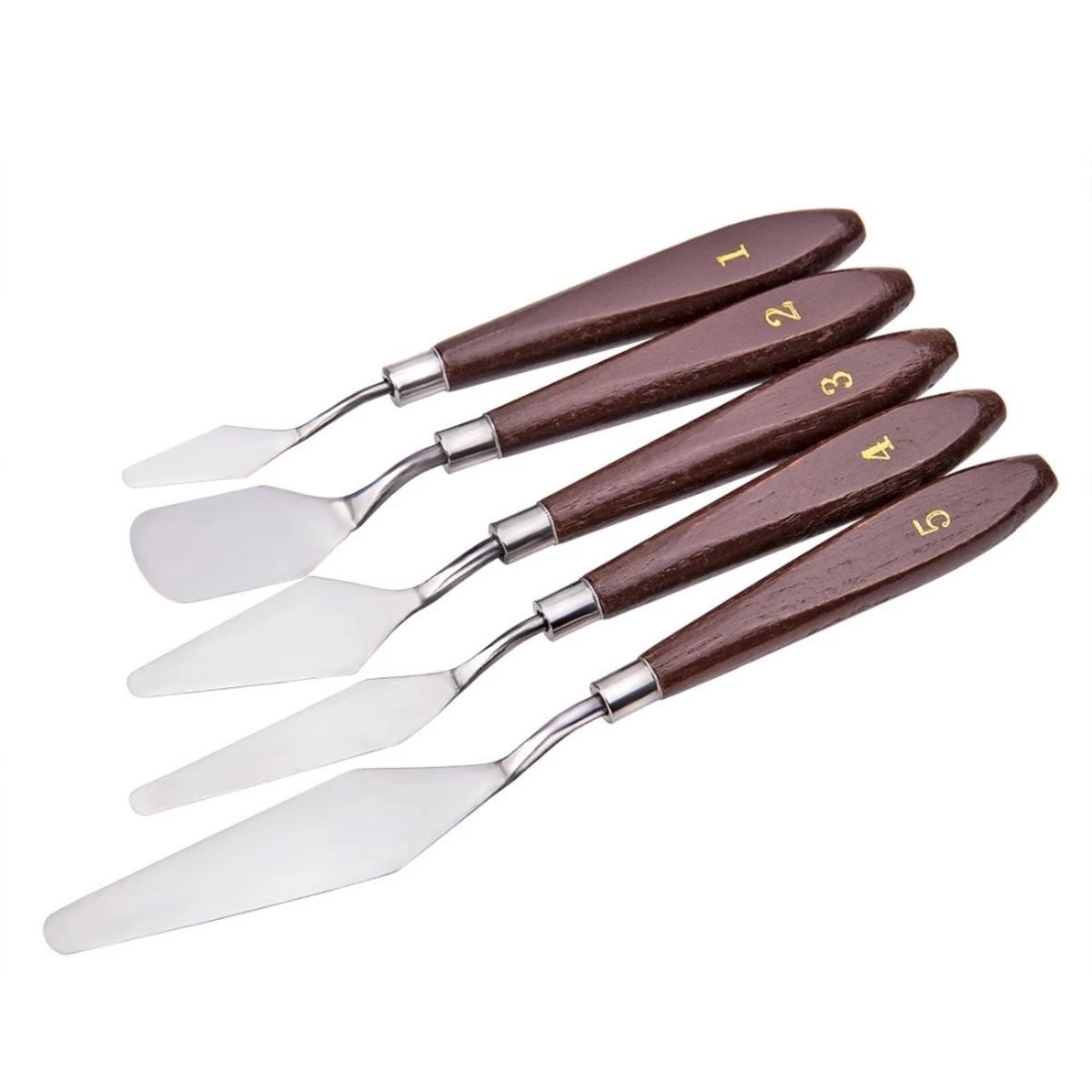 König Design Malerspachtel Spachtelset Spachtel Künstler Set (Packung, 5-St., Stück) Spachtelmesser Ergonomischer Griff für präzise Maltechniken