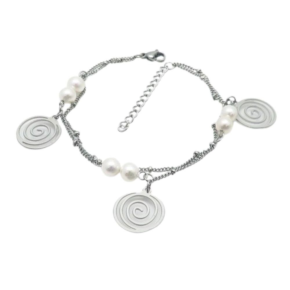 BUNGSA Armband Bettelarmband Spiralen Silber aus Edelstahl Damen (1 Armband, 1-tlg), Bracelet Armschmuck