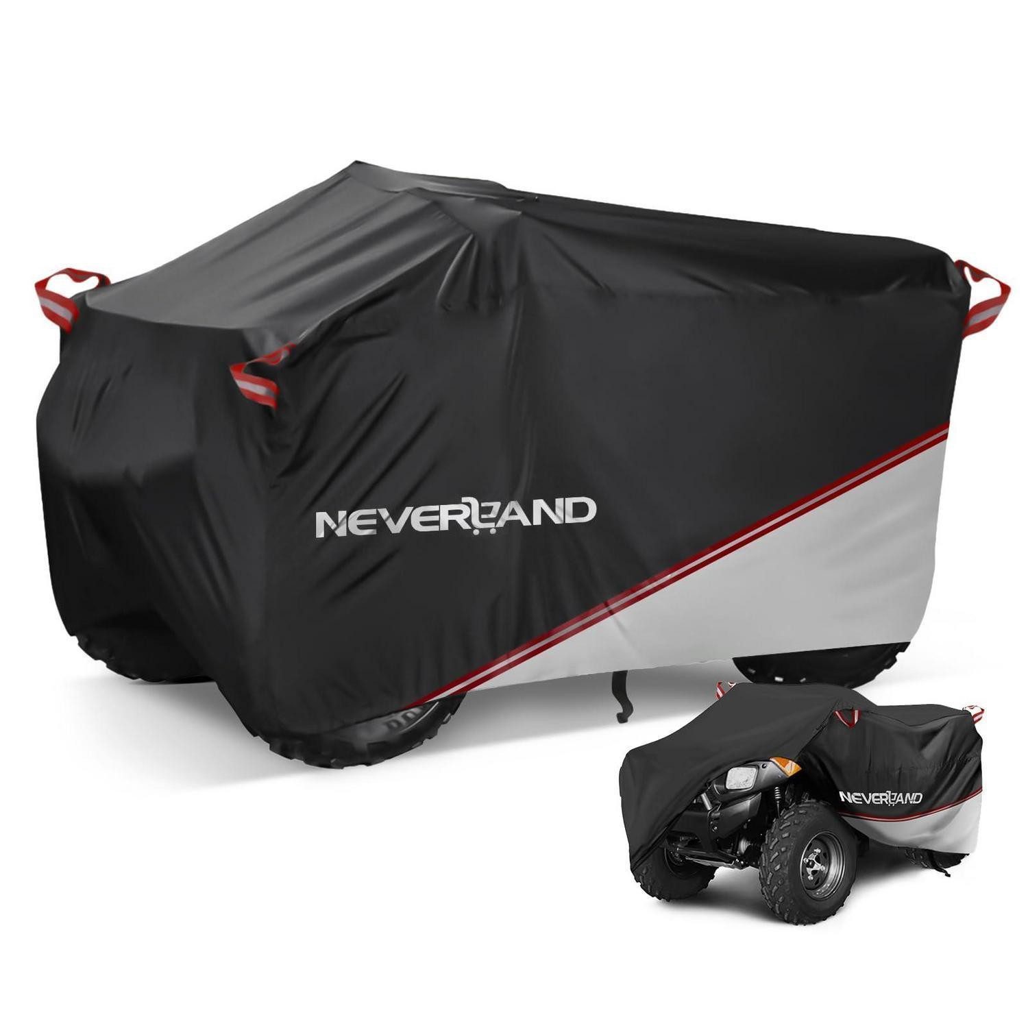 Schutzplane Quad Abdeckung wasserdicht XL - Schwarz&Silber&Rot(210*120*115cm)