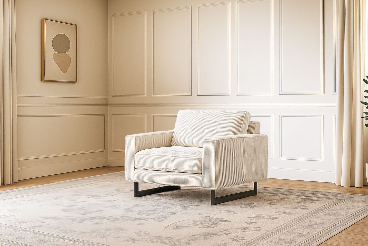 Home affaire Loveseat Pinto 105 cm, Cord, Chenille, Lederoptik, mit Keder, Metallfüßen und auch in Cord Bezug erhältlich