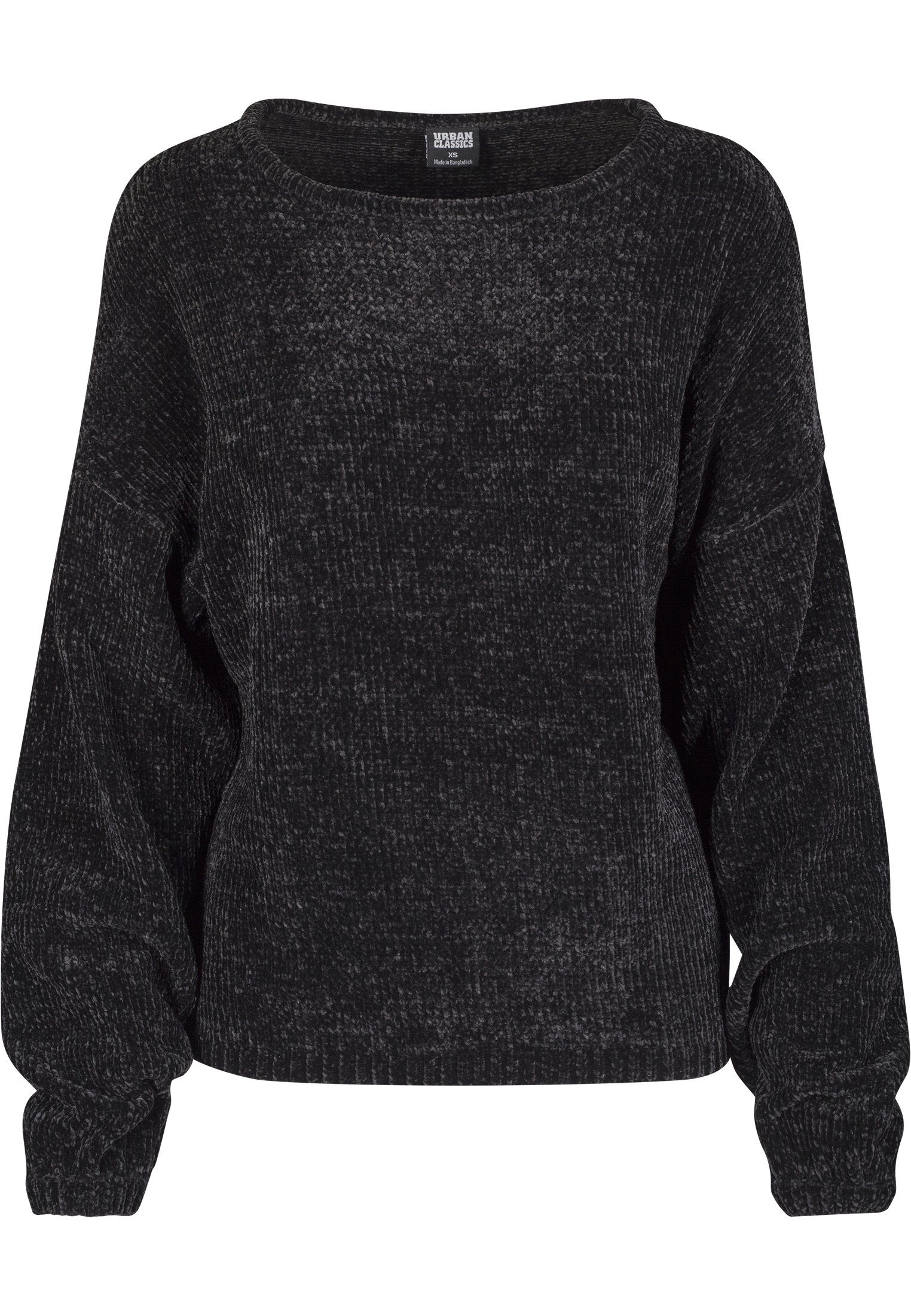 Kapuzenpullover Sweater TB2354 Damen Oversize Oversize Chenille Ladies URBAN (1-tlg) CLASSICS black Chenille