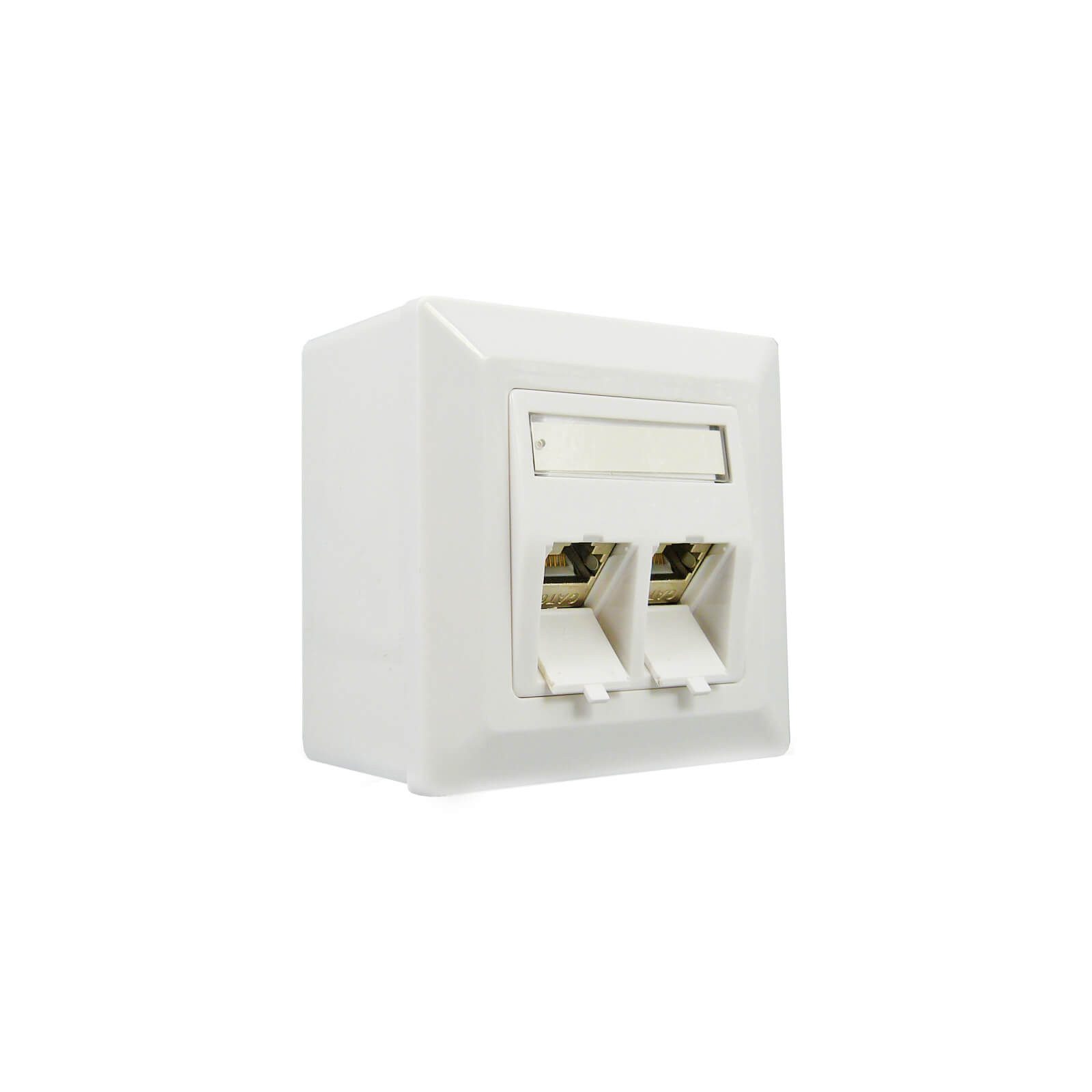 ProfiPatch ProfiPatch Kombi Netzwerkdose 2x Keystone Cat.6a 500MHz 10Gb RJ45 LAN Netzwerk-Adapter