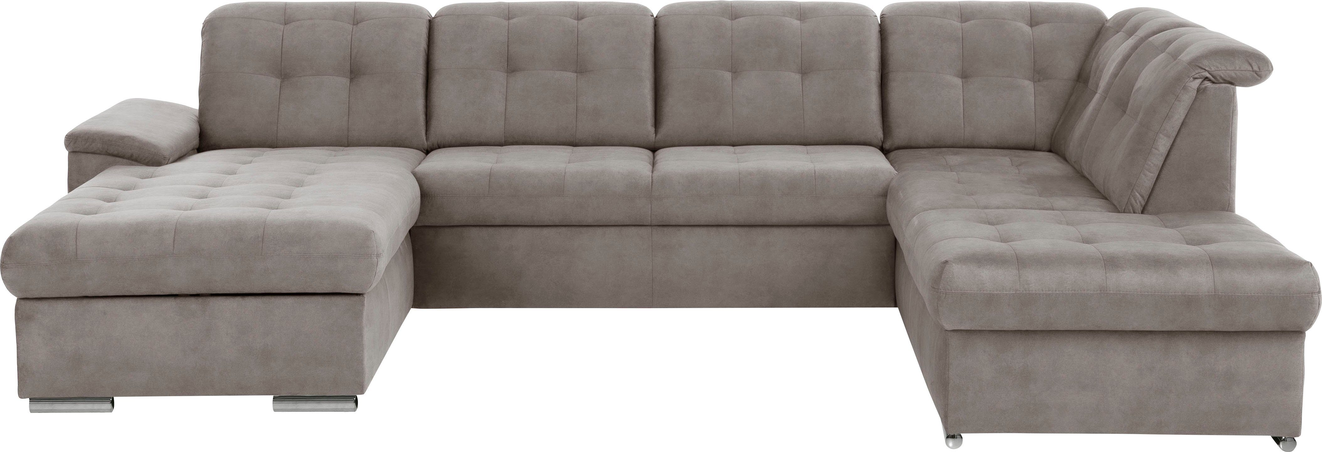 - 6x Kopfteilverstellung, taupe exxpo mit Wohnlandschaft, und Bettkasten fashion Wahlweise 4 sofa Bettfunktion Teile,